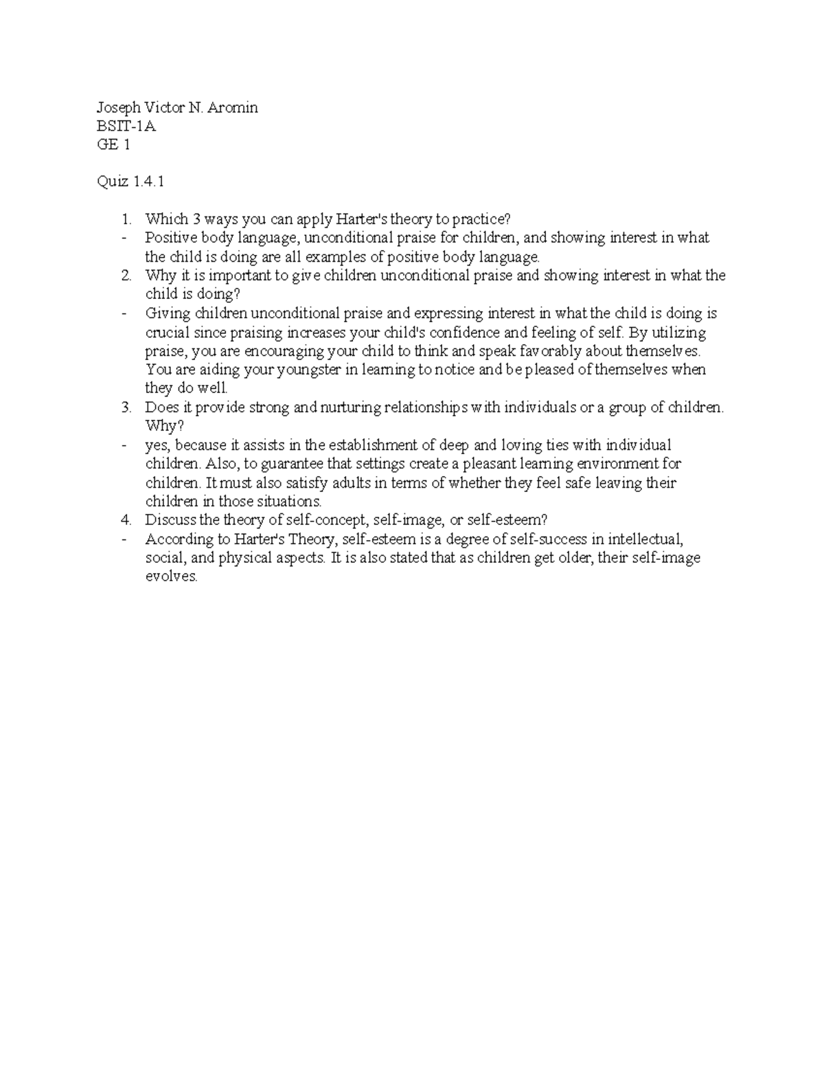 Aromin Joseph Victor GE 1 Final Term Task - Joseph Victor N. Aromin ...