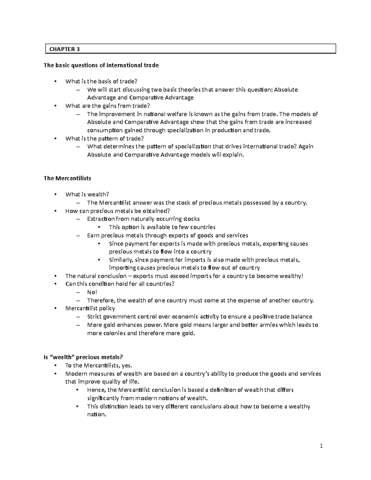 Chapter 3 - 1 CHAPTER 3 The Basic Questions Of International Trade What ...