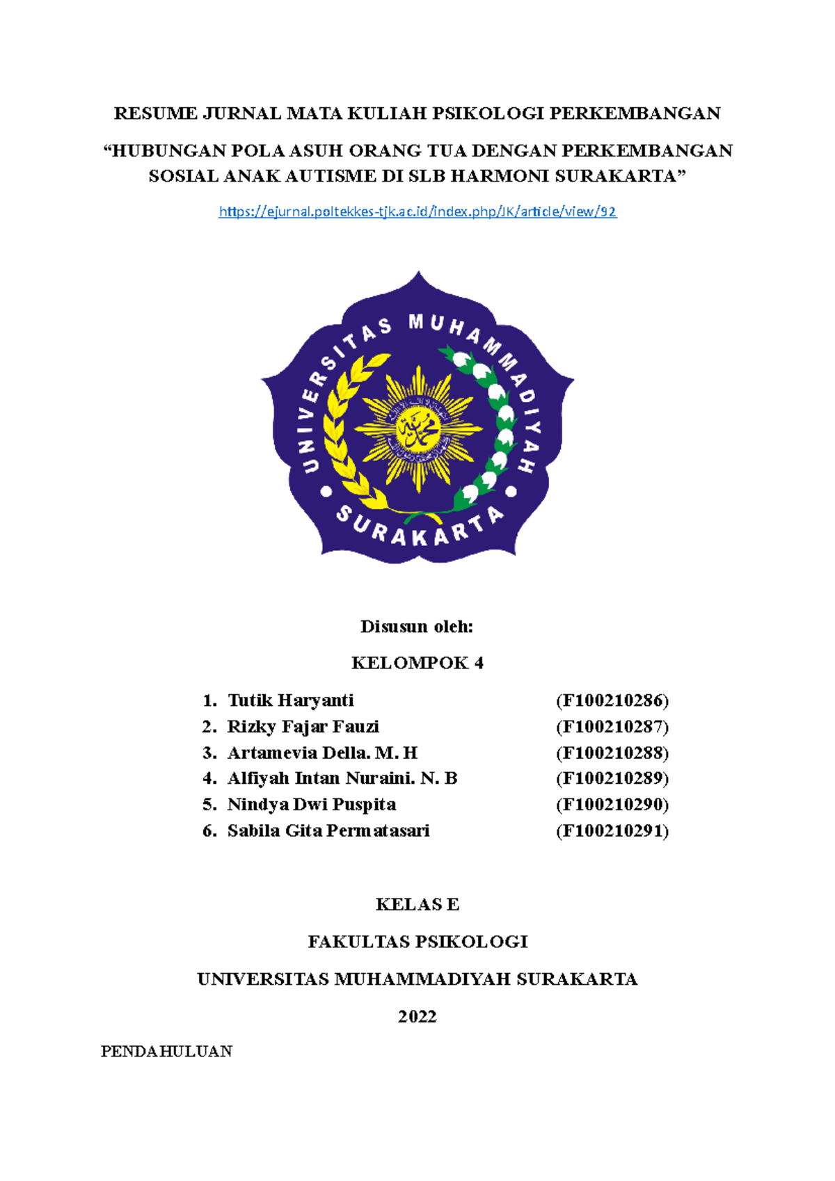 Resum Jurnal Psikologi Perkembangan - RESUME JURNAL MATA KULIAH ...