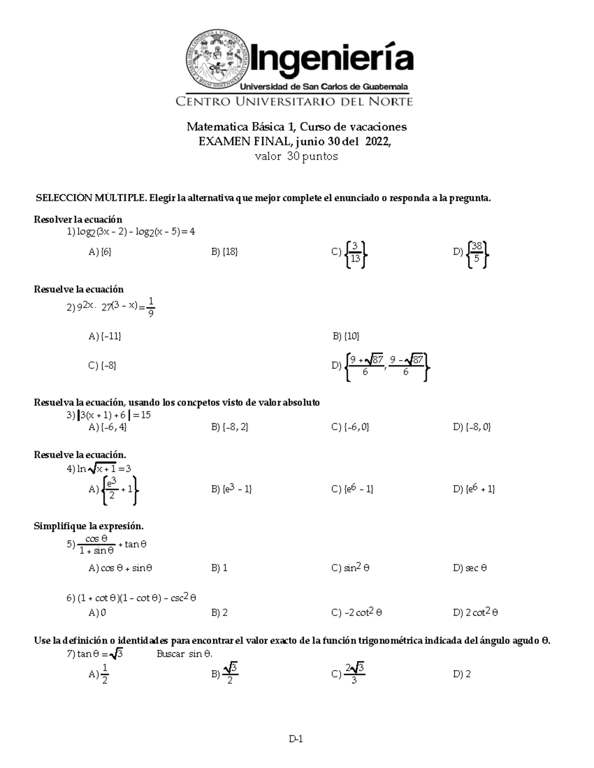 Temario D Examen Final Junio 30 2022 - Matematica B·sica 1, Curso De ...