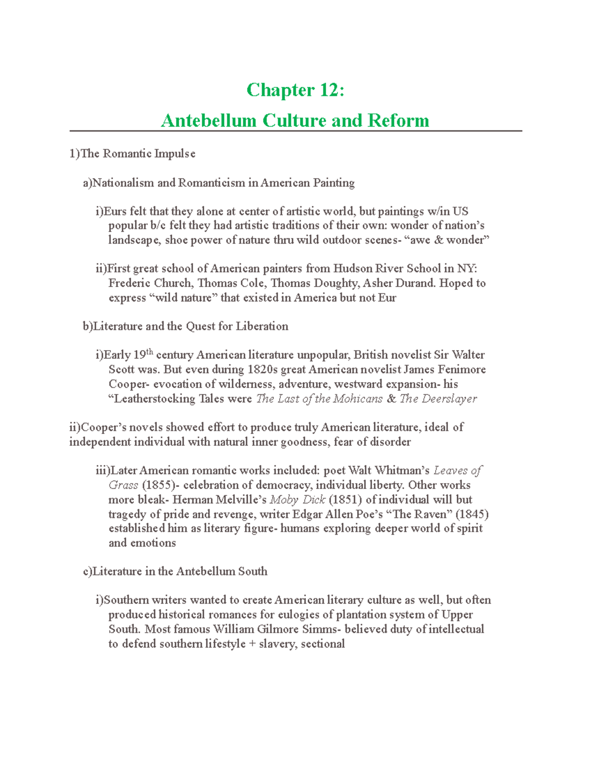 Antebellum Culture and Reform - Chapter 12: Antebellum Culture and ...