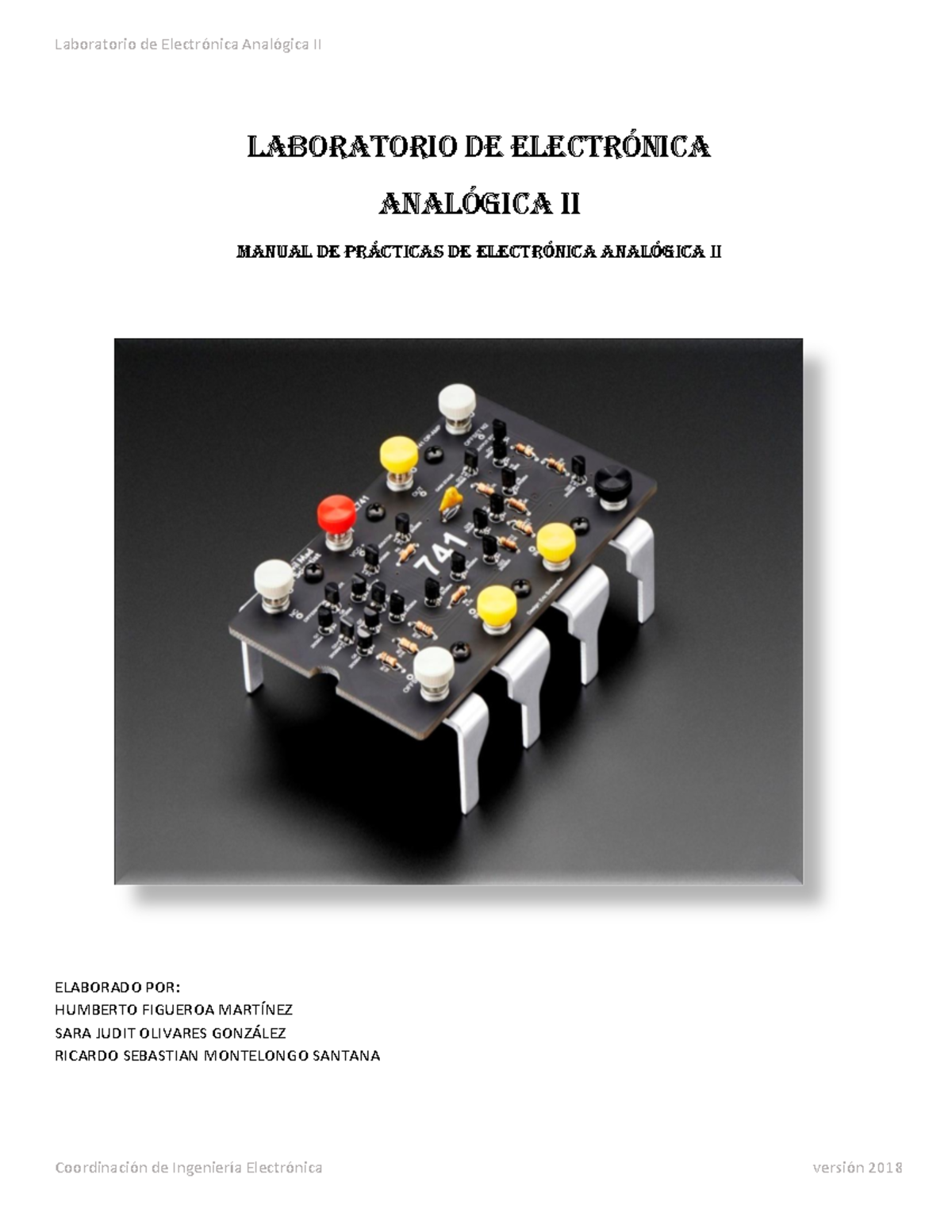 Manual De Practicas De Electronica Analogica Ii Laboratorio De Electr Nica Anal Gica Ii Studocu