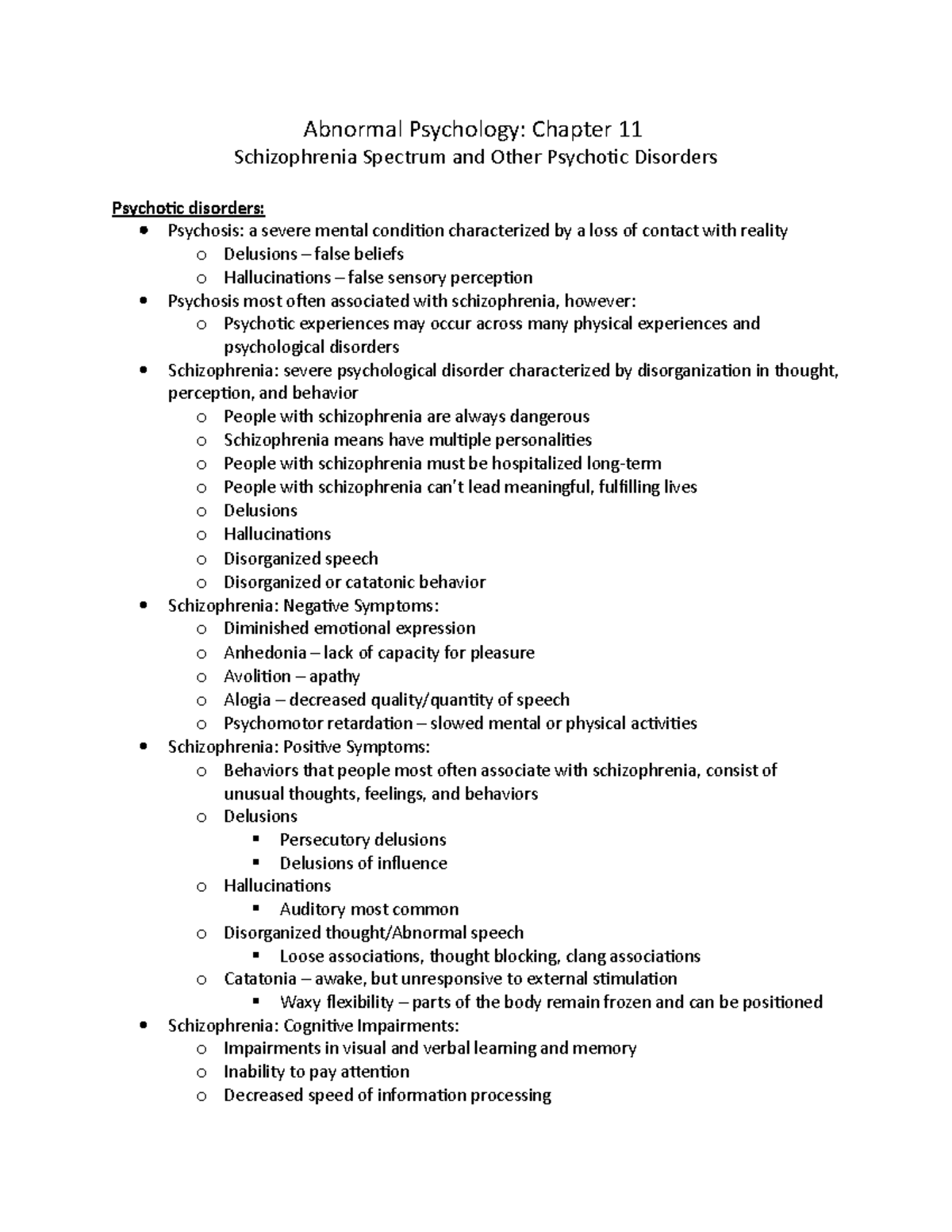 Chapter 11 - Schizophrenia Spectrum and Other Psychotic Disorders ...