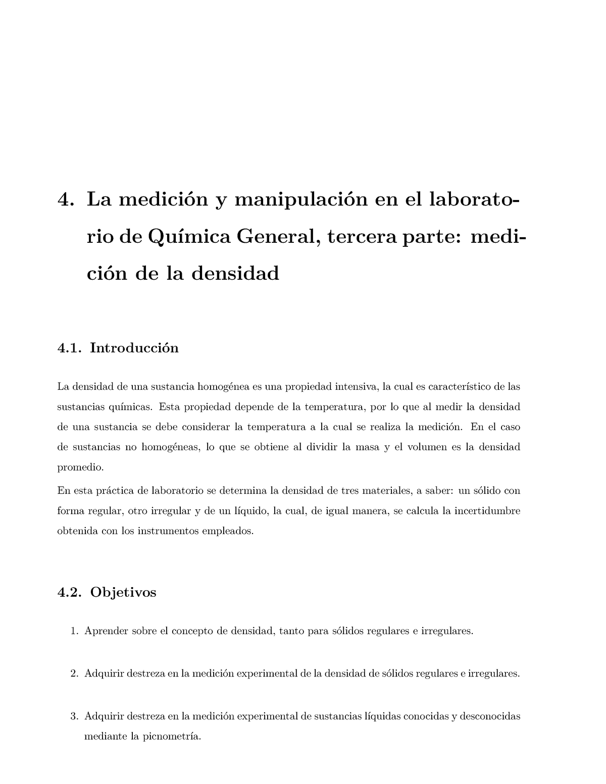 Guias Laboratorio 4 La Medición Y Manipulación En El Laborato Rio