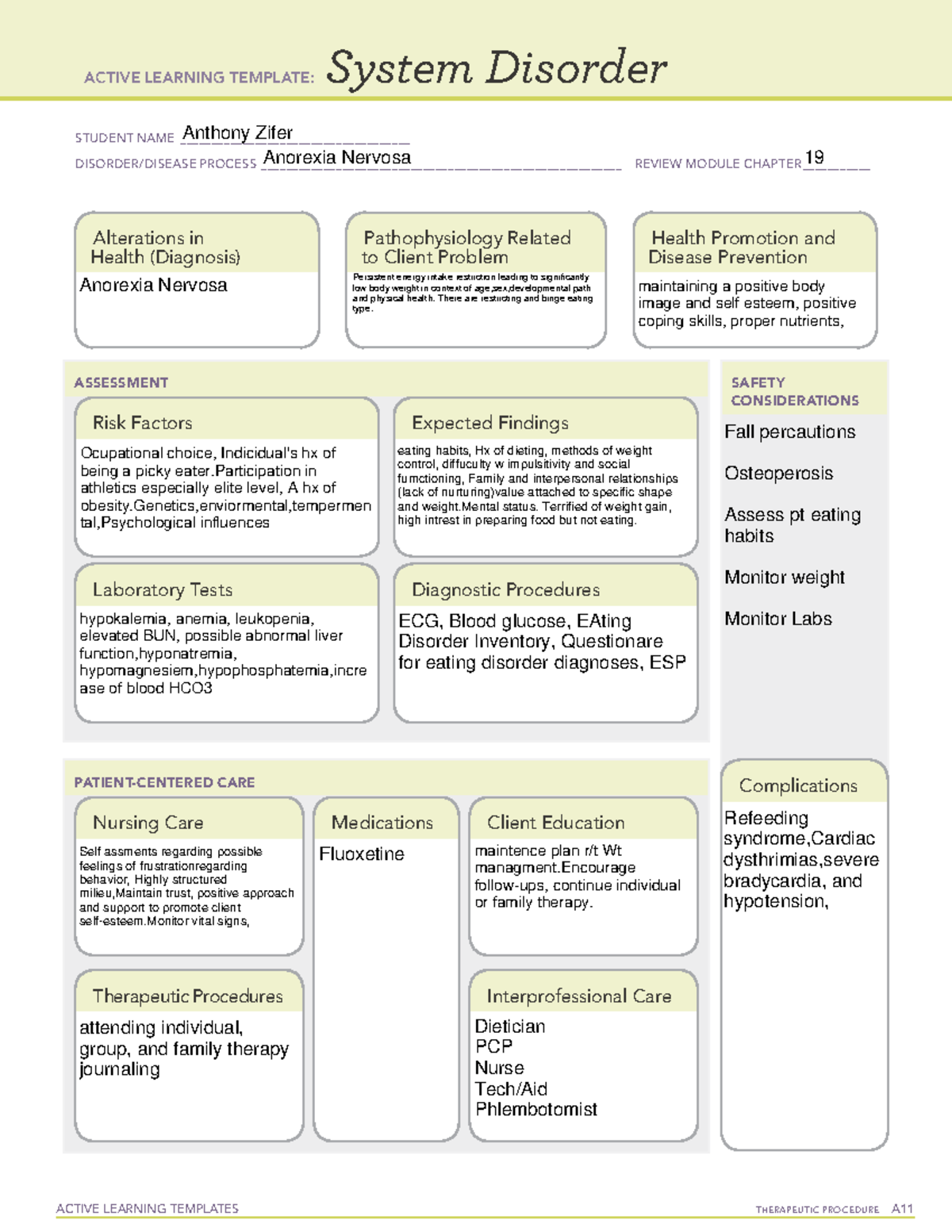 ATI AN - ATi - ACTIVE LEARNING TEMPLATES THERAPEUTIC PROCEDURE A System ...