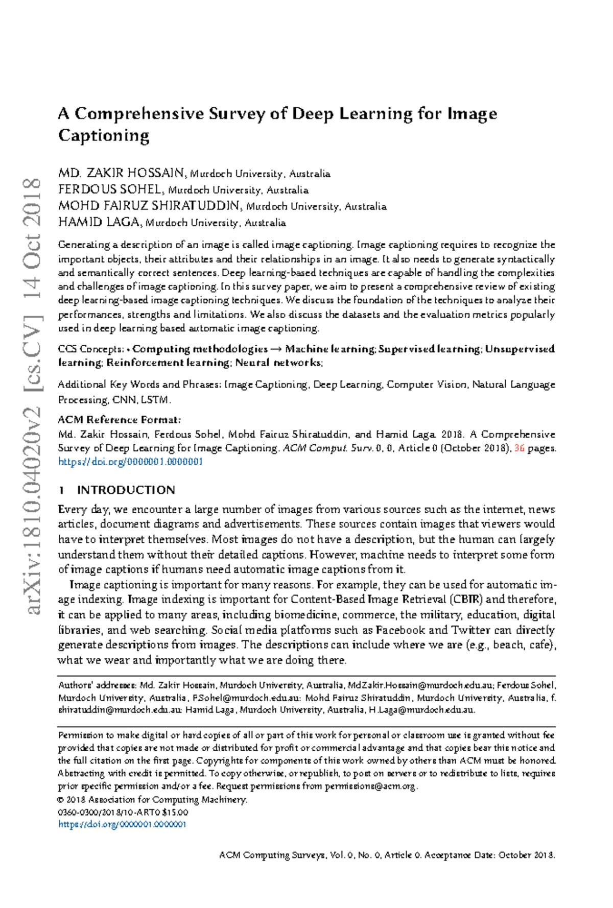 A Comprehensive Survey of Deep Learning - ZAKIR HOSSAIN, Murdoch ...