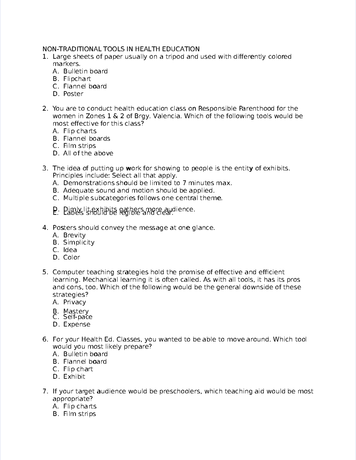 Pdfhealtheducationexam compress NONTRADITIONAL TOOLS IN HEALTH