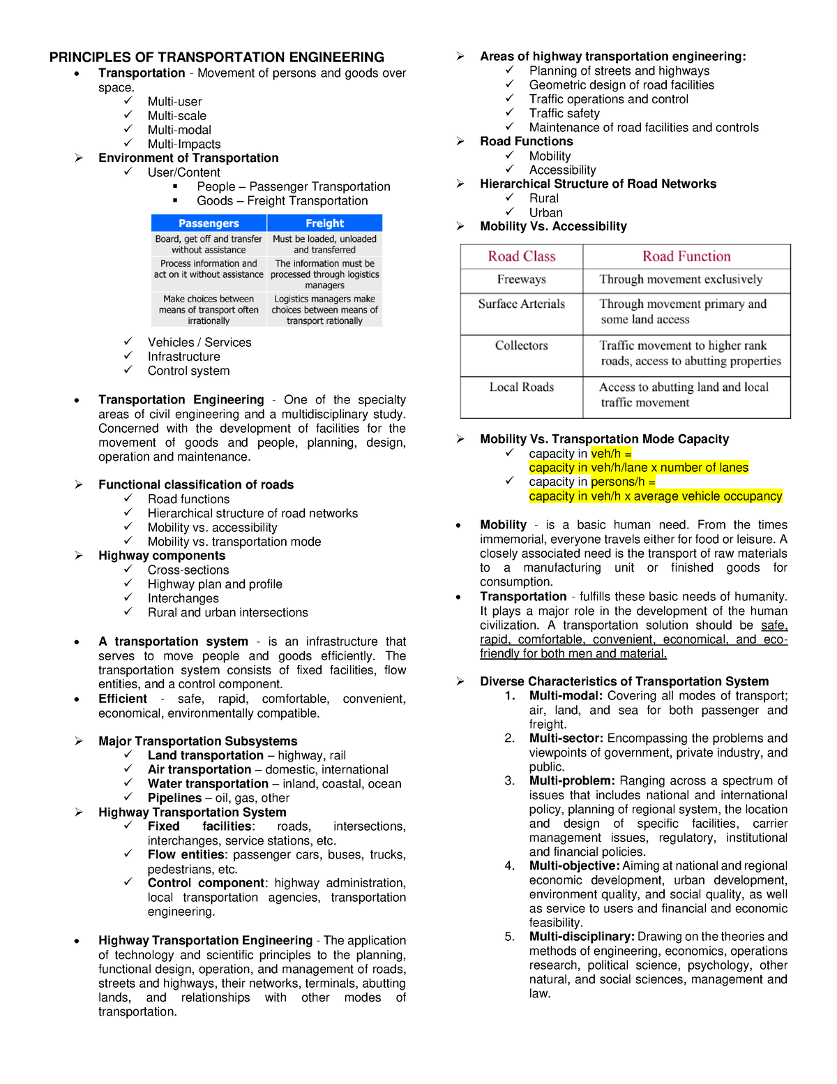 Transpo - PRINCIPLES OF TRANSPORTATION ENGINEERING Transportation ...