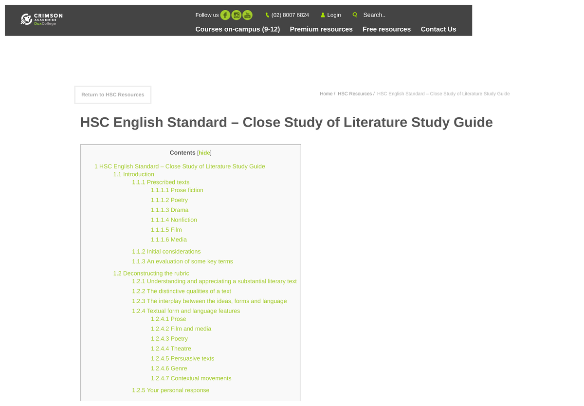 Mod B Study Guide - Summary Of Module B Standard English - Return To ...