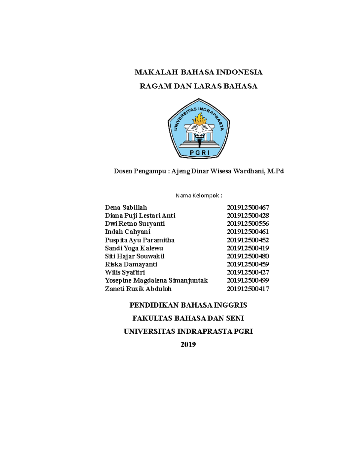 437701025 Makalah Ragam Dan Laras Bahasa - MAKALAH BAHASA INDONESIA ...