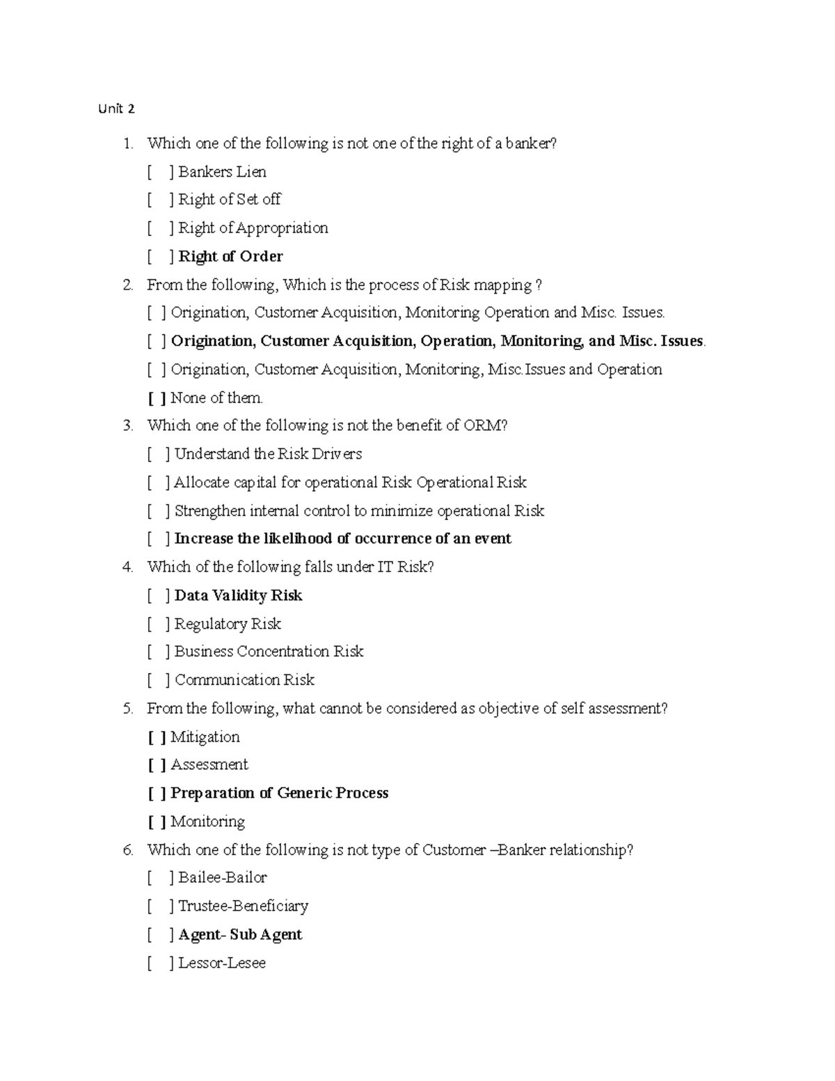 MCQ Unit 2 Modern Banking and Insurance - Unit 2 1. Which one of the ...