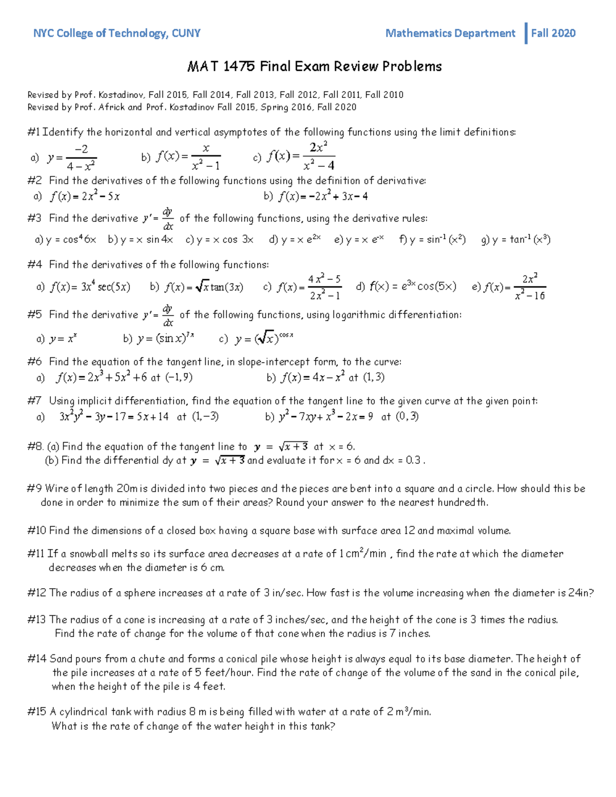 MAT1475finalreview - prof k - NYC College of Technology, CUNY ...