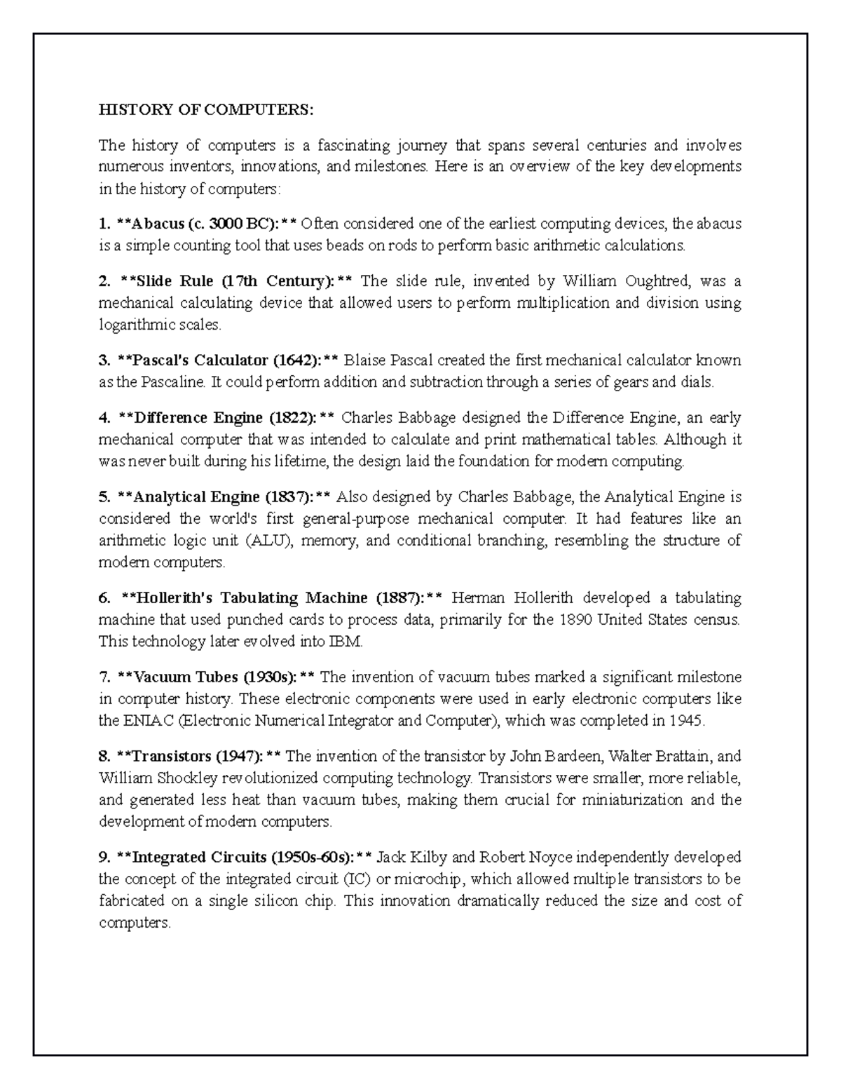 Introduction To C Programming Notes