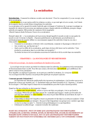 La Socialisation - Cours Complet - La Socialisation Introduction ...