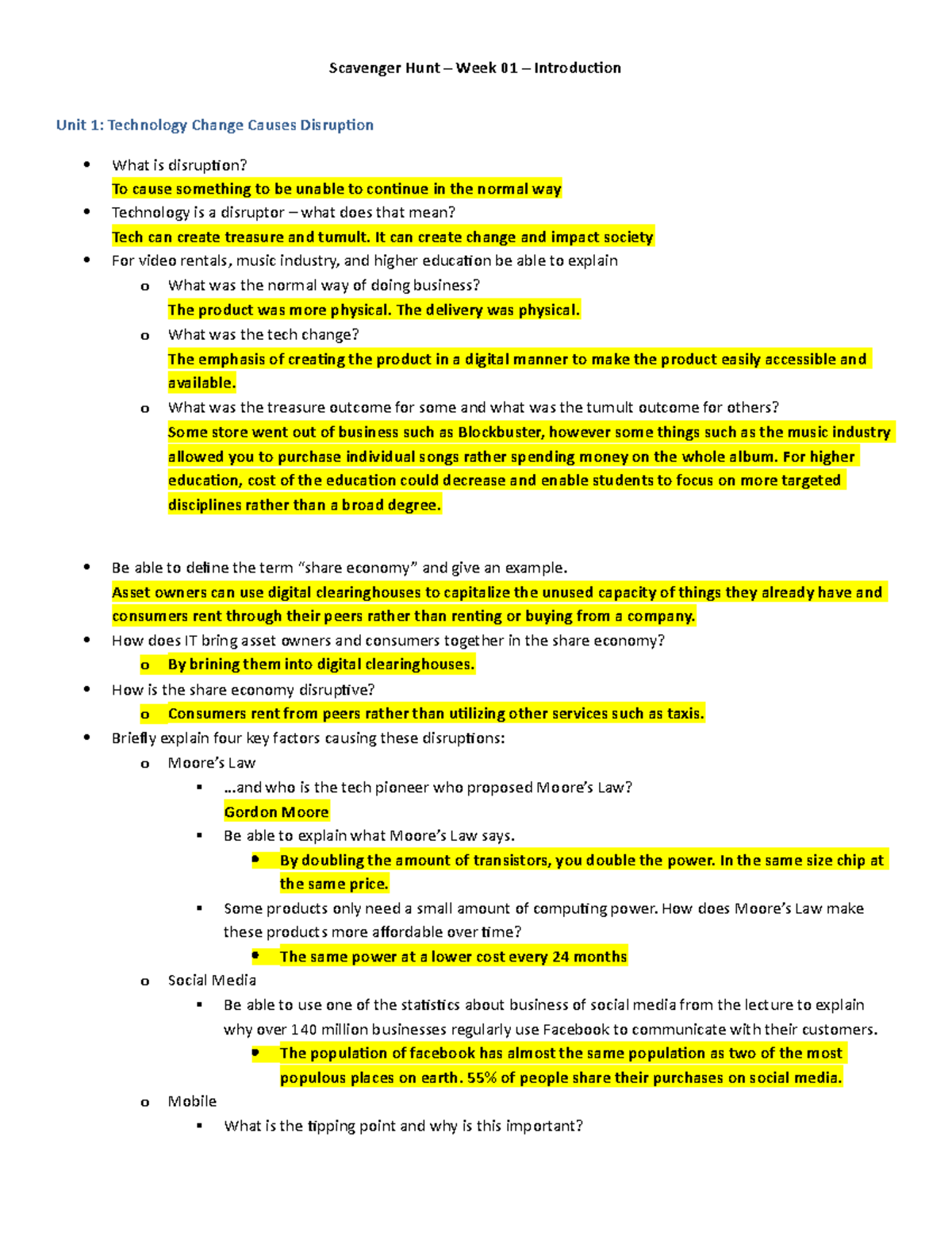 Scavenger Hunt 01-Tech Change - Scavenger Hunt – Week 01 – Introduction ...