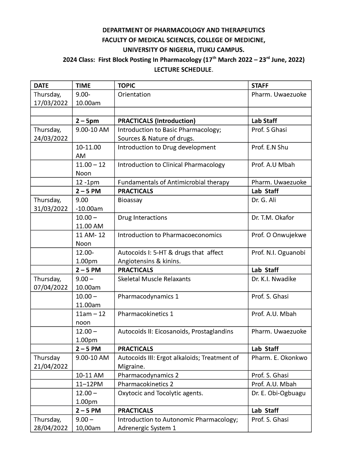 3rd MBBS 1st Block Lectures Mar 2022 - medical laboratory sciences ...