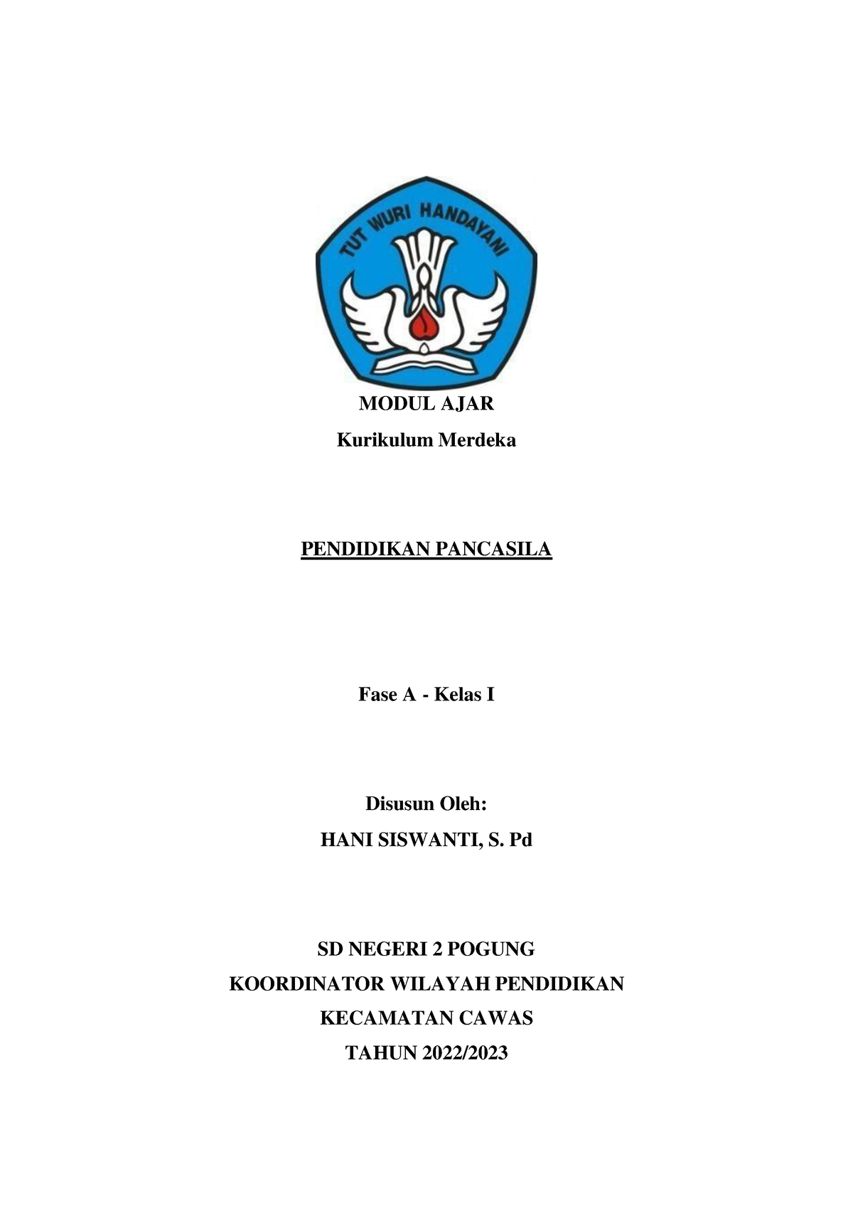 Modul AJAR Pembelajaran Berdiferensiasi KSE KLS 1 (HANI Siswanti, S. Pd ...