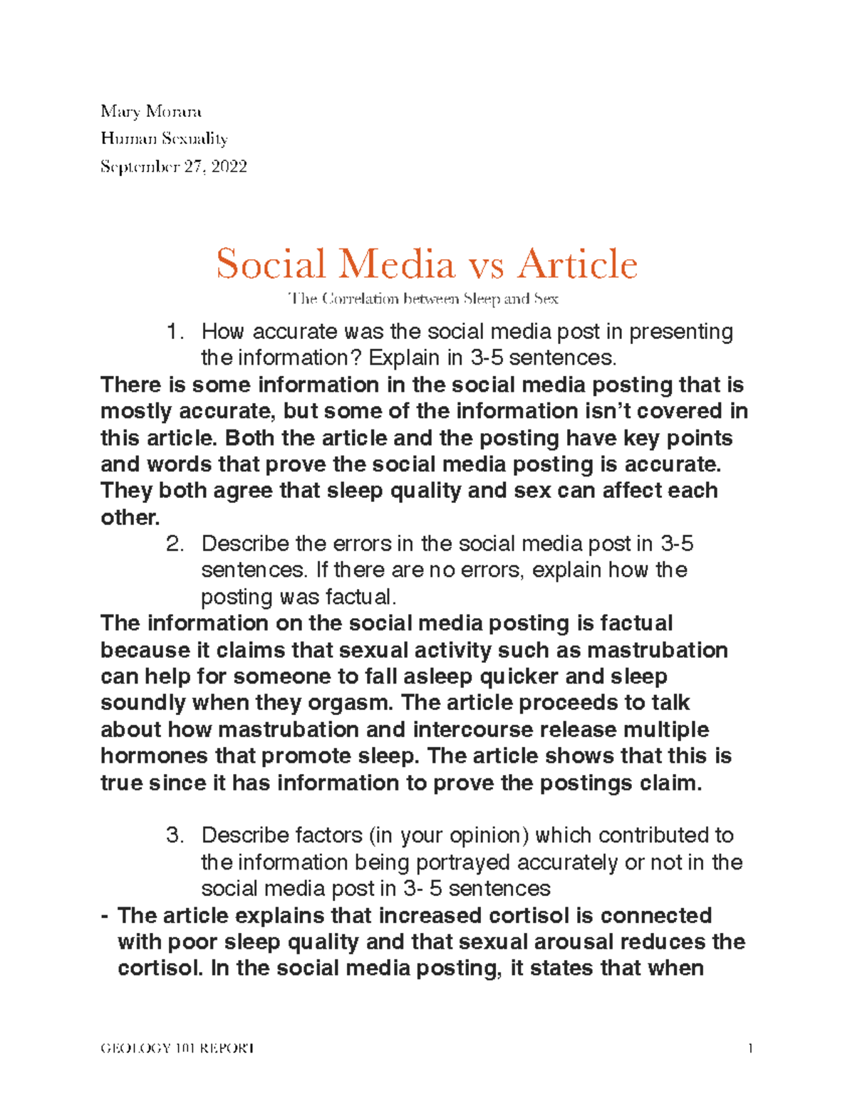 Social Media vs Article - Mary Morara Human Sexuality September 27 ...