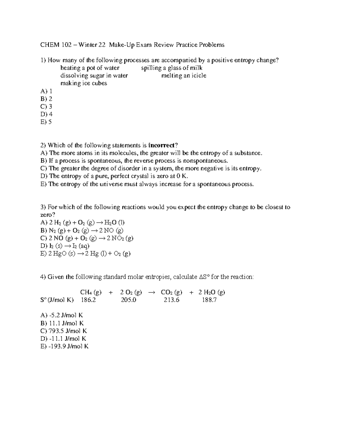 Chem 102 Make-Up Exam Review Questions - CHEM 102 – Winter 22 Make-Up ...