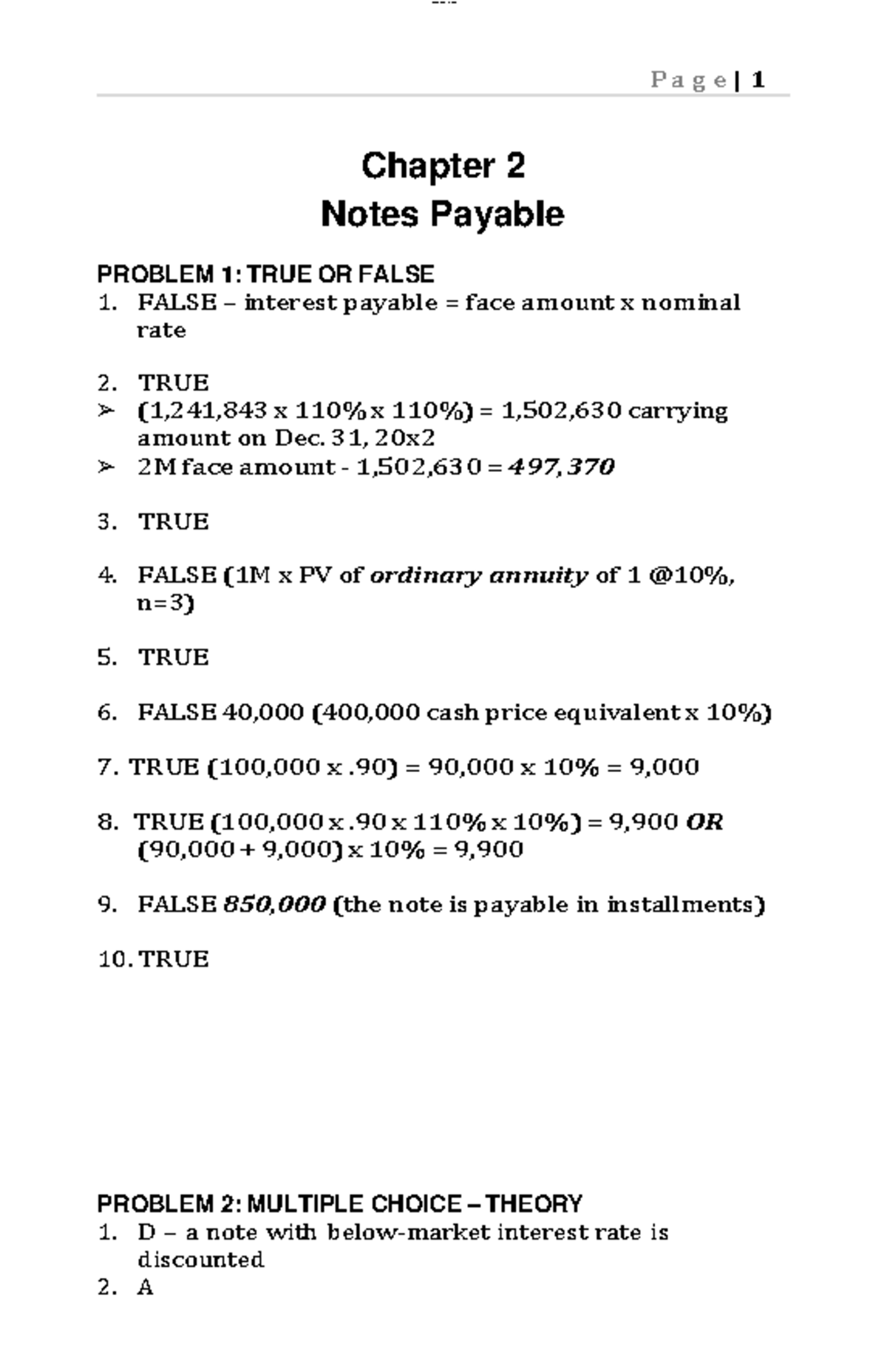 Intermediate Accounting 2 Chapter 2 - P A G E | 1 Chapter 2 Notes ...