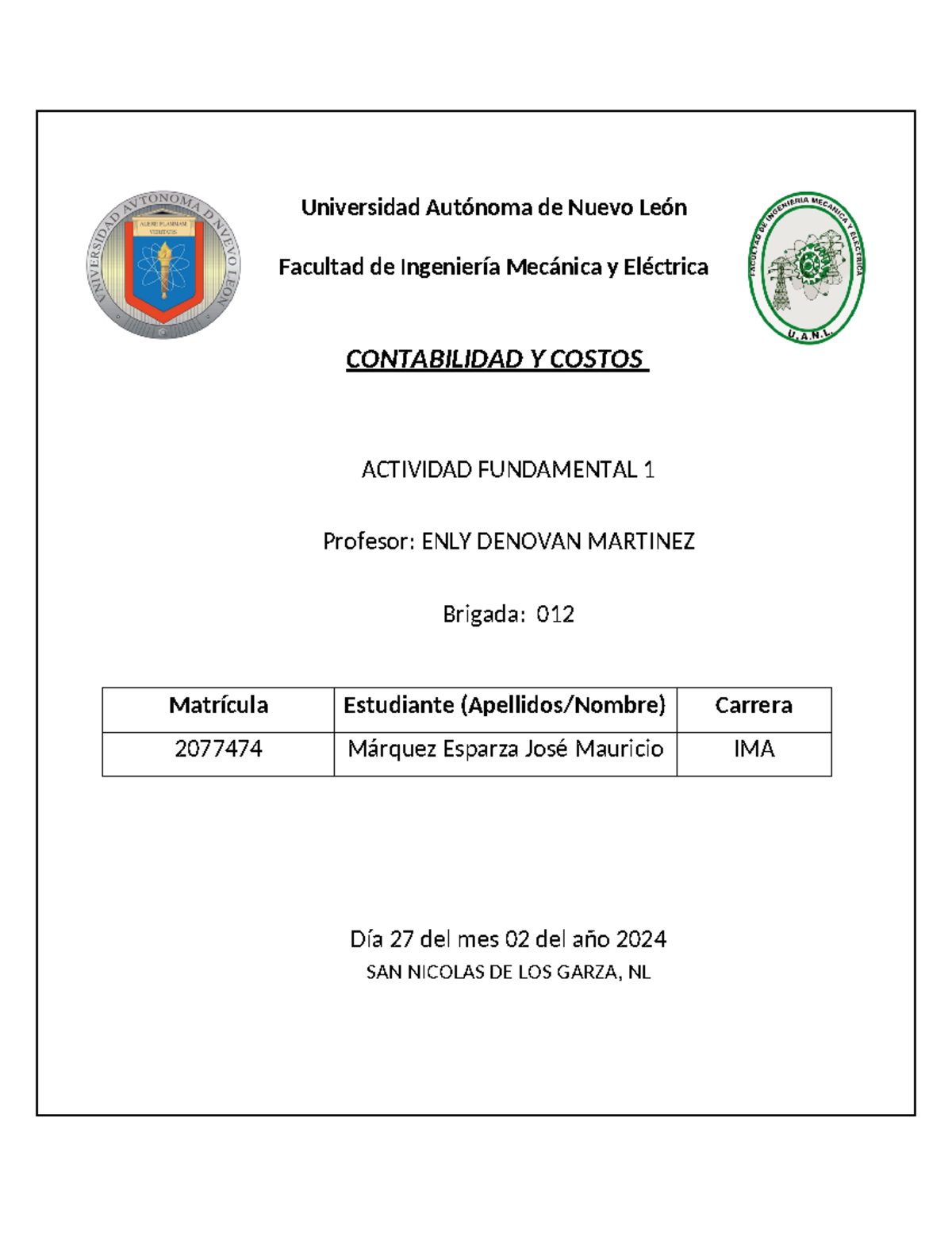 AFI 1 CONT Y Costos MAU2077474 - Contabilidad Y Costos - Universidad ...