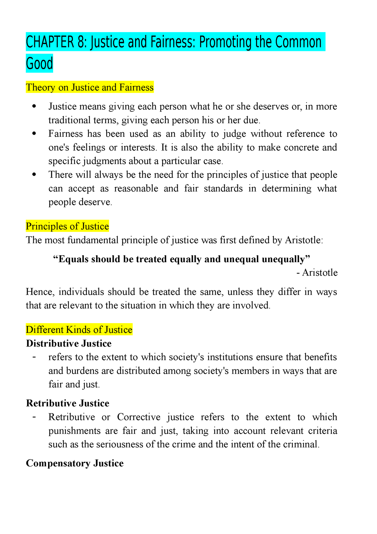 essay about justice and fairness