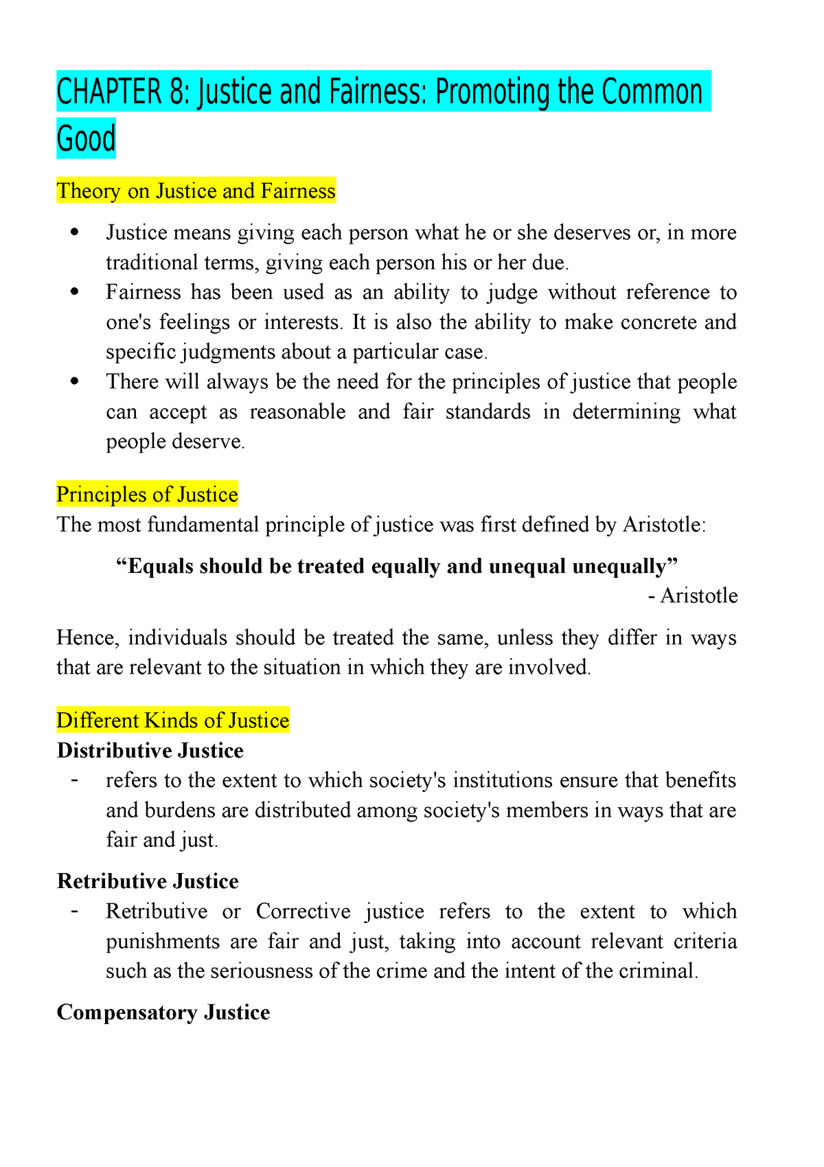 case study for justice and fairness