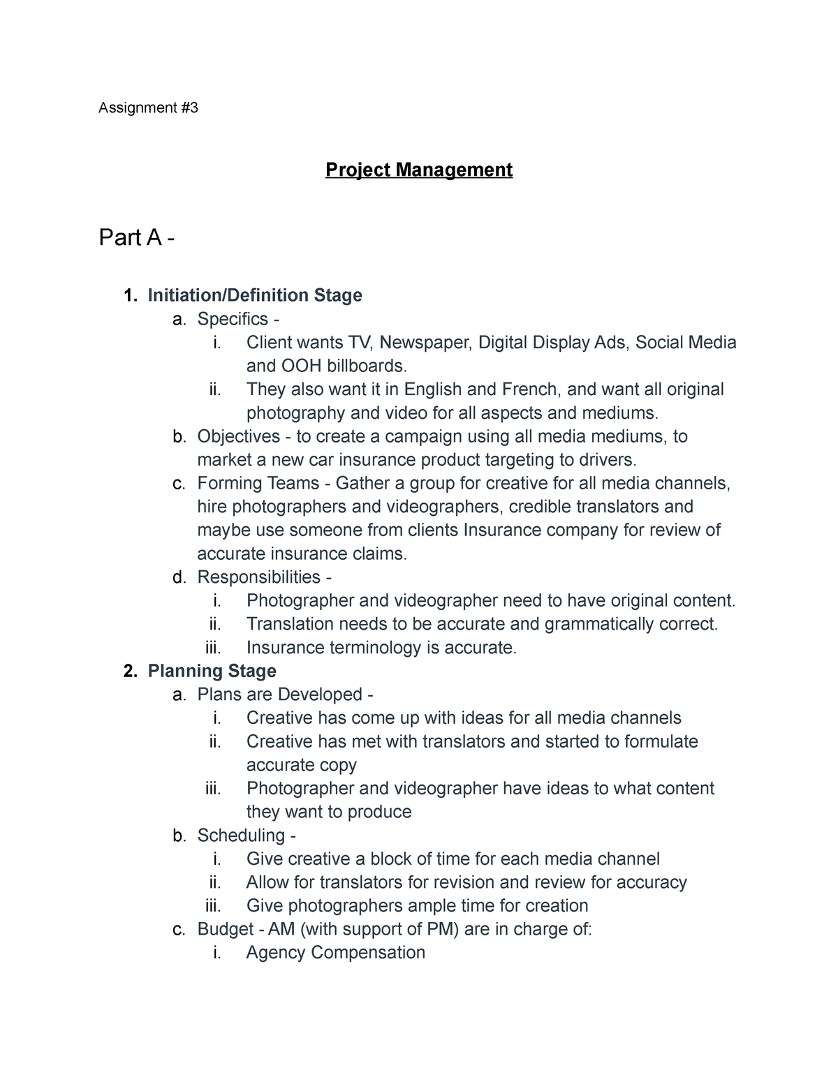 contoh assignment project management