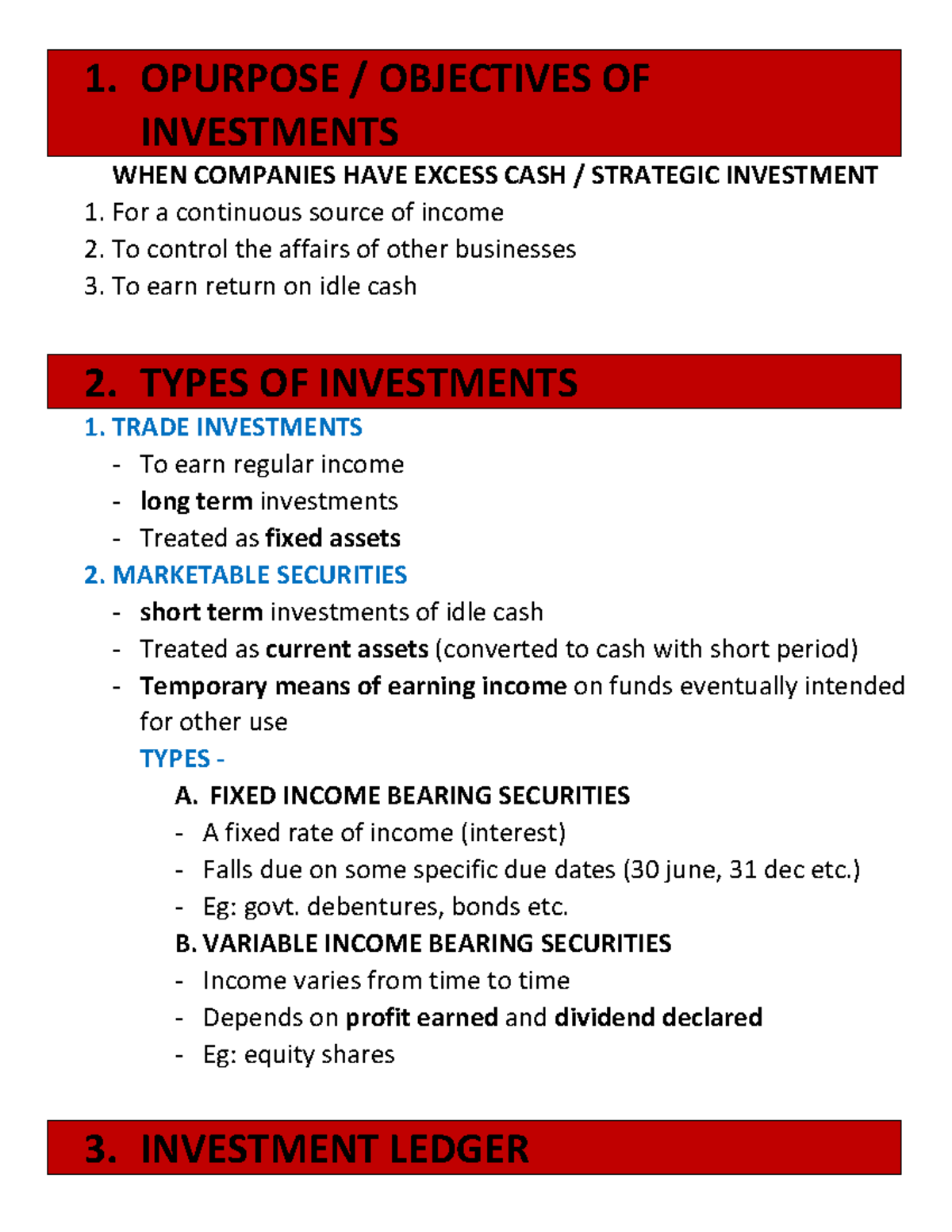 Investment accounts full notes - FINANCIAL ACCOUNTING - 1. OPURPOSE ...