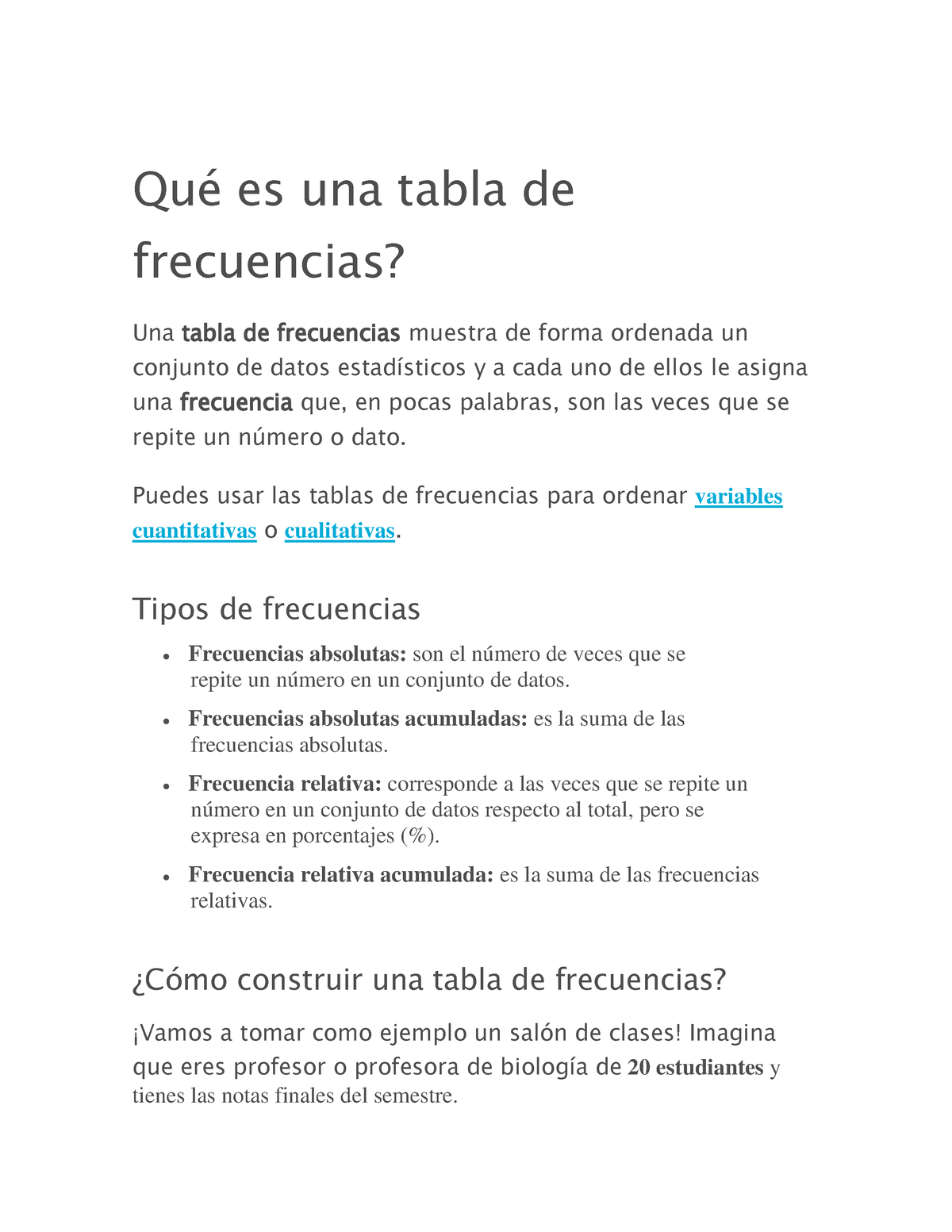 Qué Es Una Tabla De Frecuencias - QuÈ Es Una Tabla De Frecuencias? Una ...