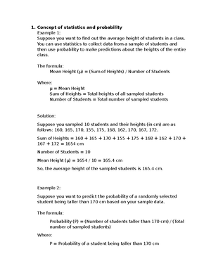 Chapter 2-Concepts and Applications of Probabilities-Notes - Chapter 2 ...