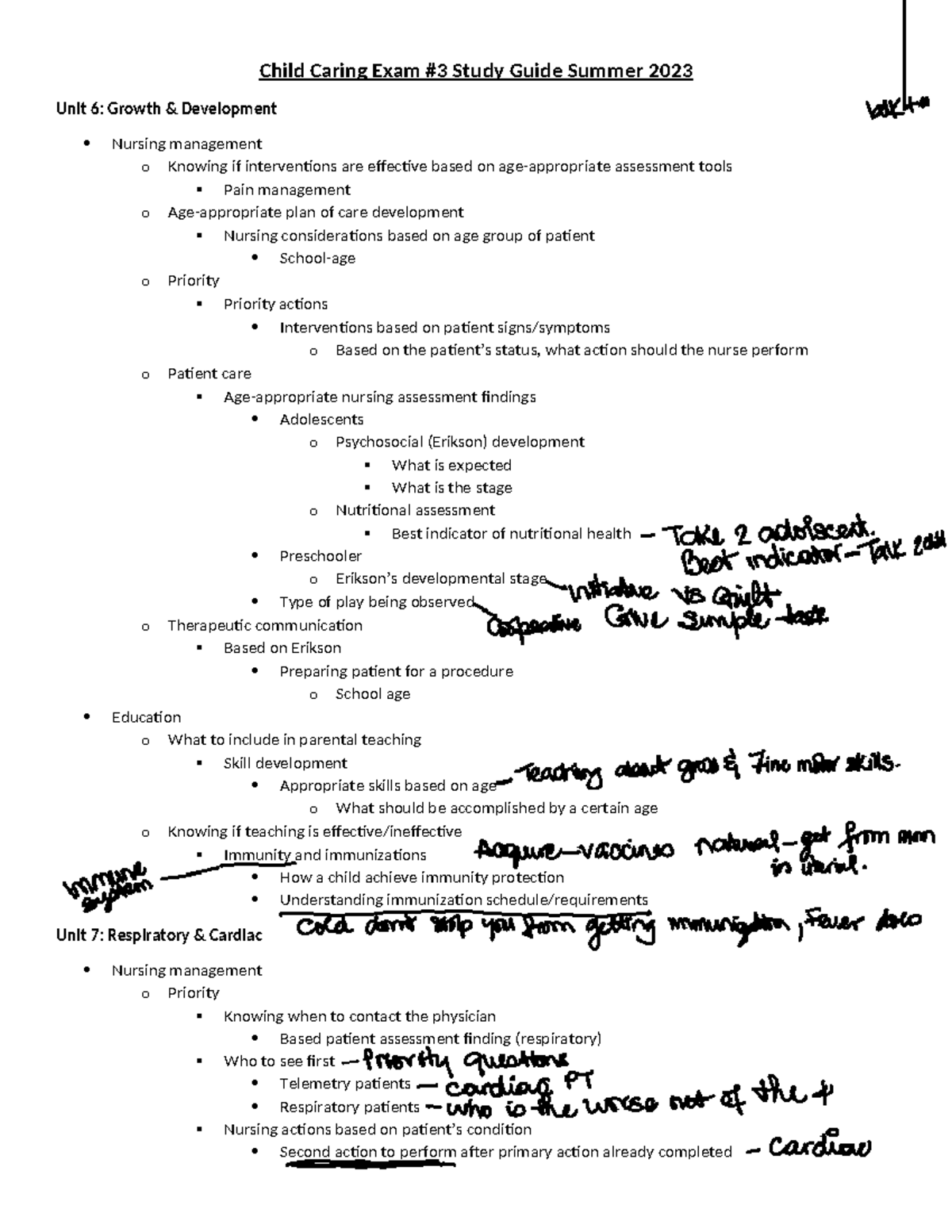 Child+Caring+Exam+3+Study+Guide+Summer+2023 -102017 931 - Child Caring ...