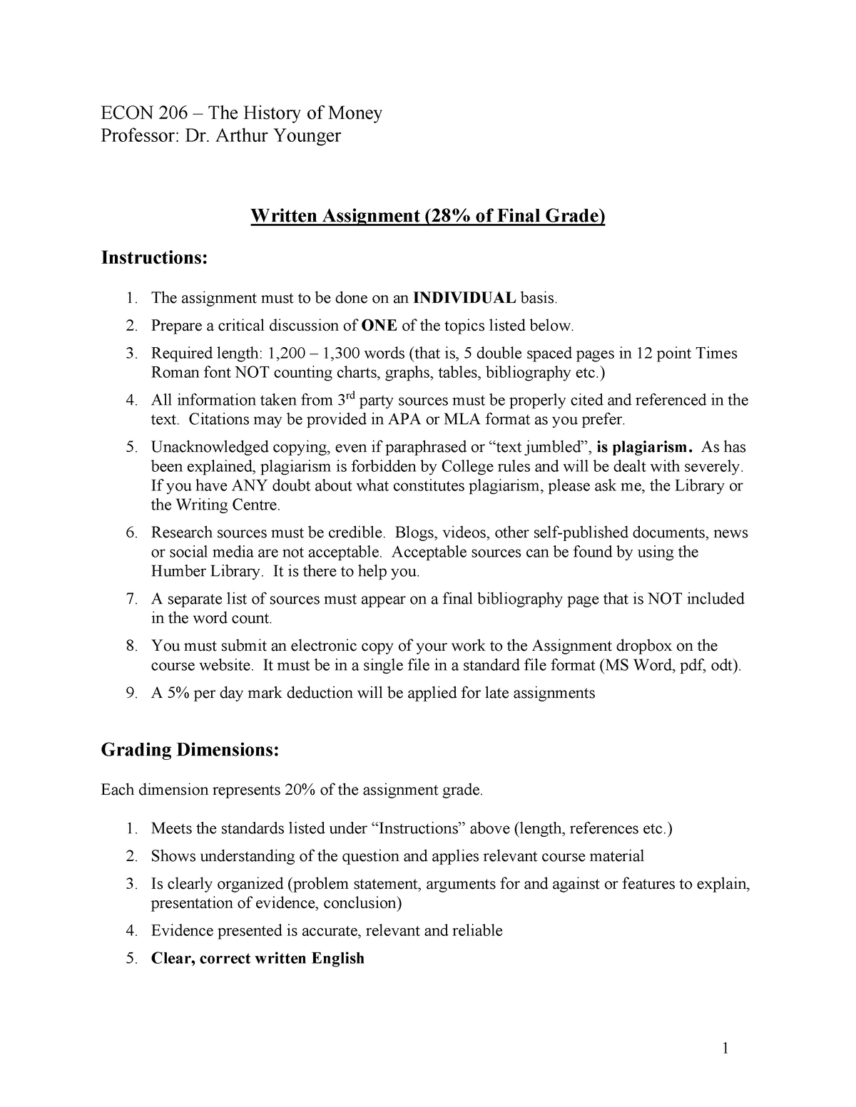 Econ 6 Research Assignment S22 1 Econ 6 The History Of Money Professor Dr Arthur Younger Studocu