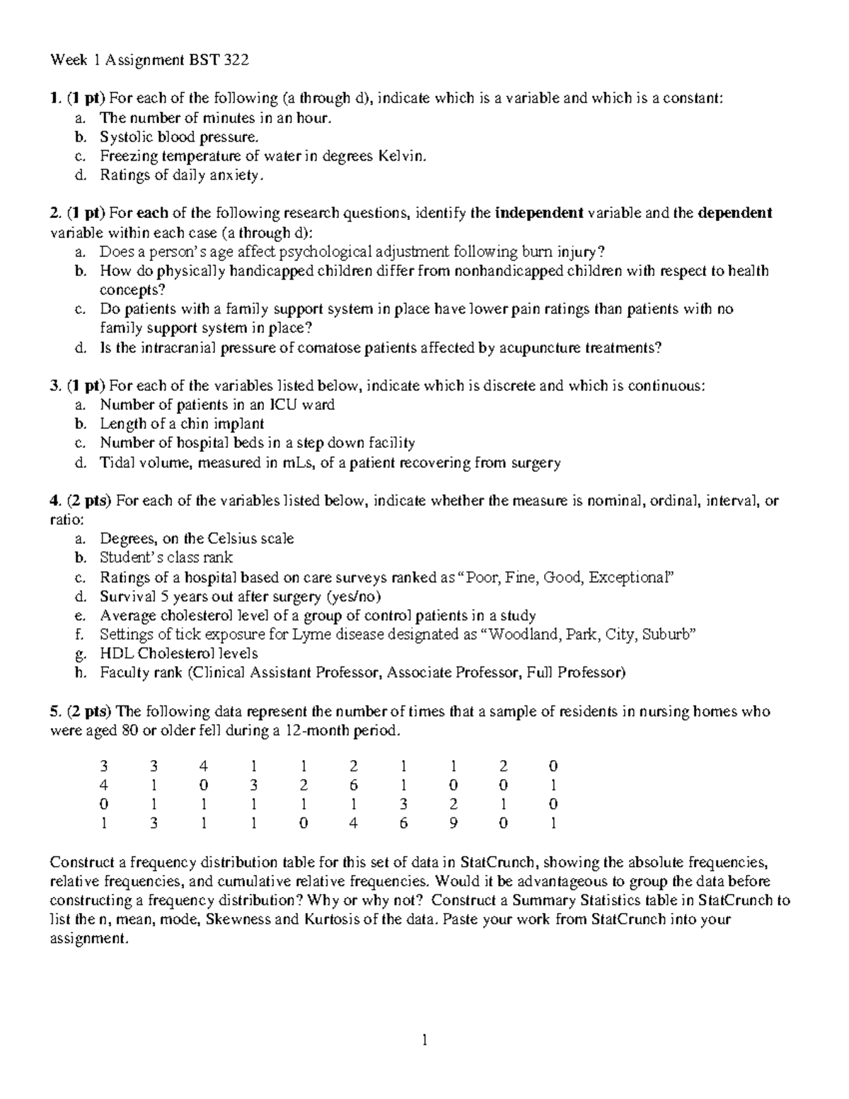 week 1 assignment answers