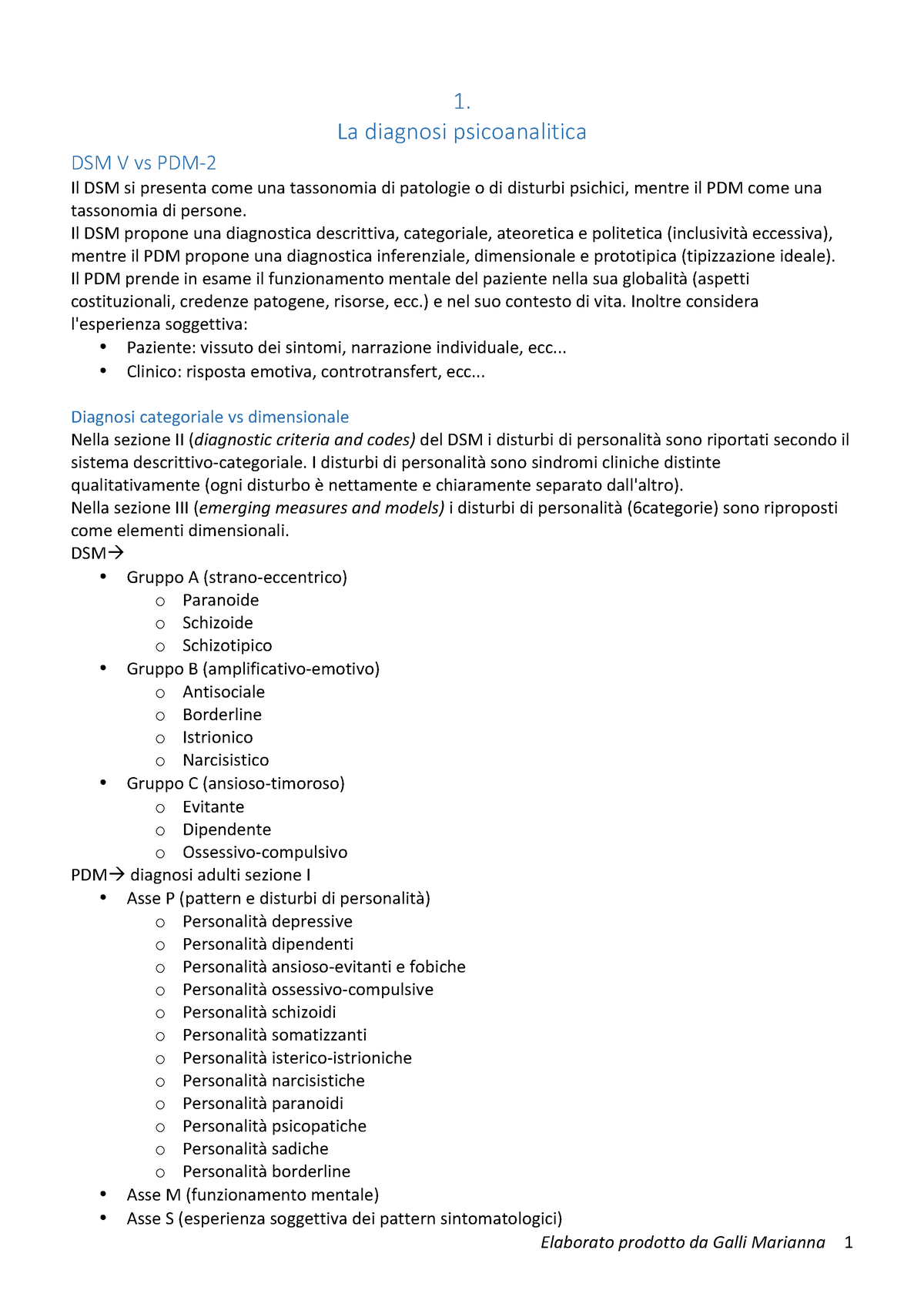 Riassunto DSM-5 GUIDEBOOK, Sintesi del corso di Psicopatologia