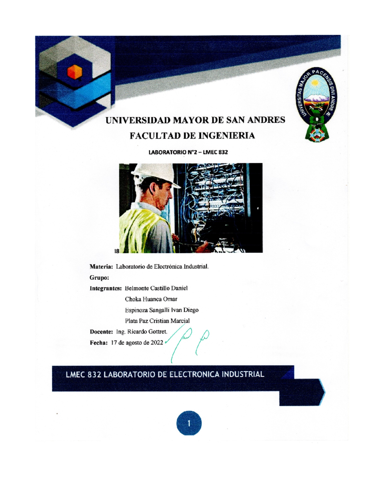 Informe N 2 LETN 832 - SDSDASDASD - LABORATORIO DE ELECTRONICA ...