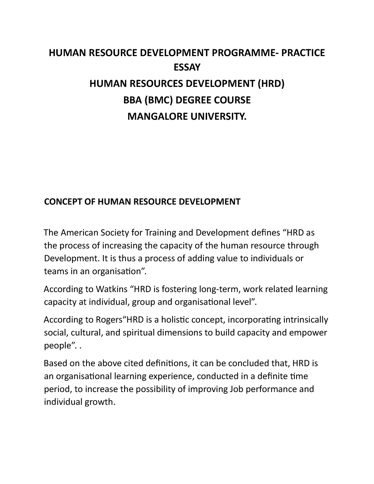 human resource development thesis topics