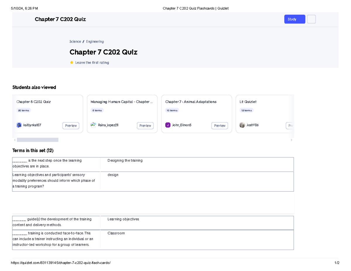 Chapter 7 C202 Quiz Flashcards Quizlet - Chapter 7 C202 Quiz Science ...