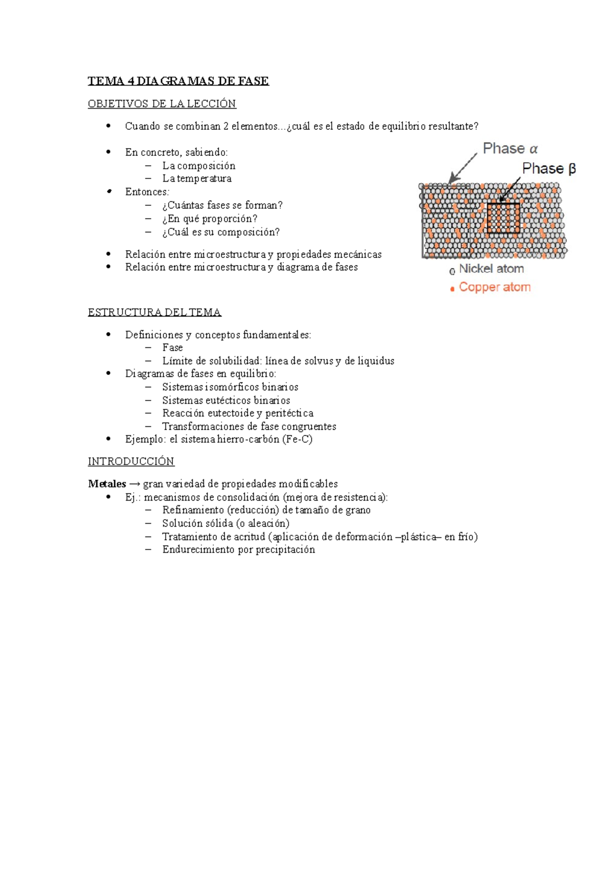 TEMA 4 Diagramas DE FASE - TEMA 4 DIAGRAMAS DE FASE OBJETIVOS DE LA ...