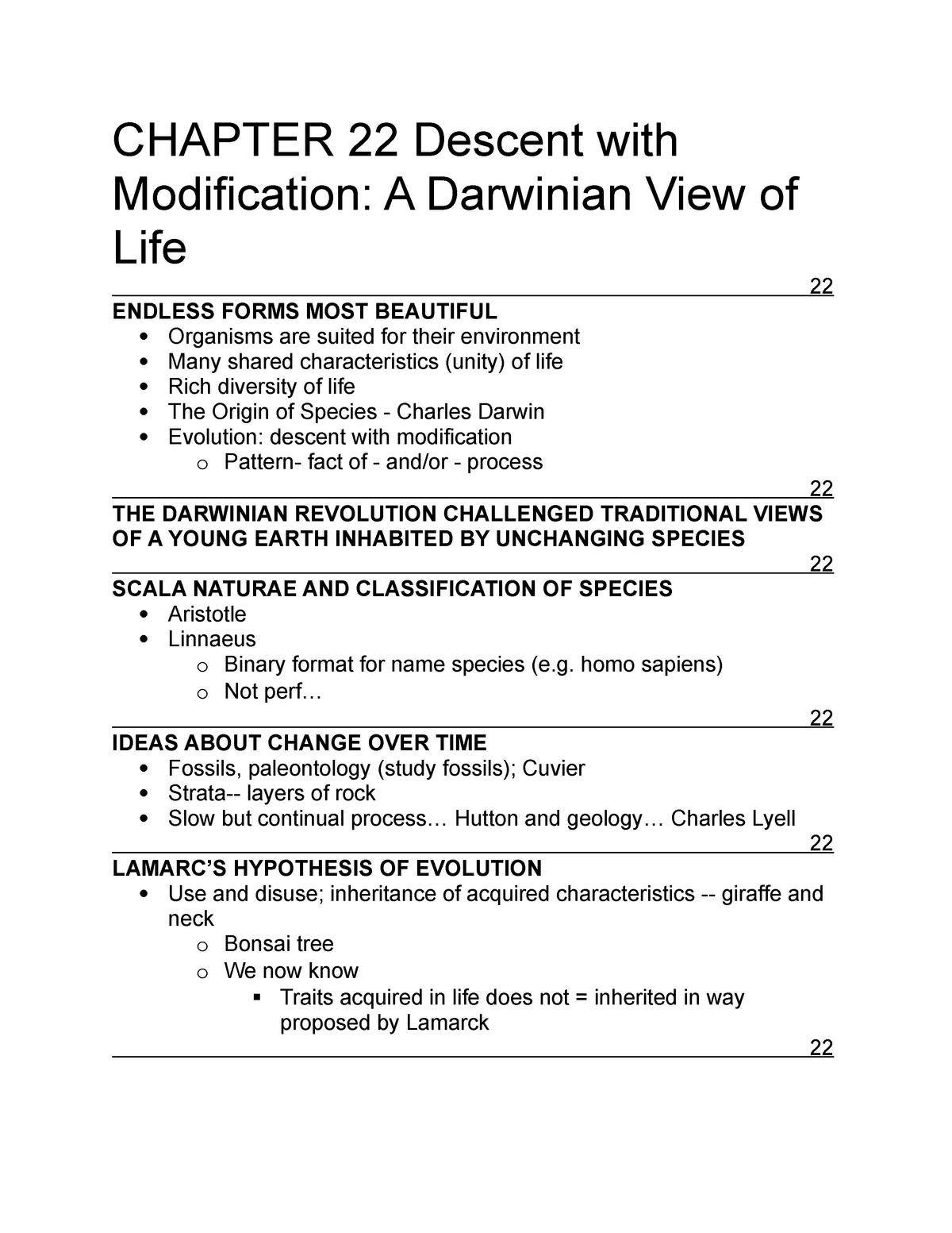 Chapter 22 Biology Notes Chapter 22 Descent With Modification A Darwinian View Of Life 22 4166