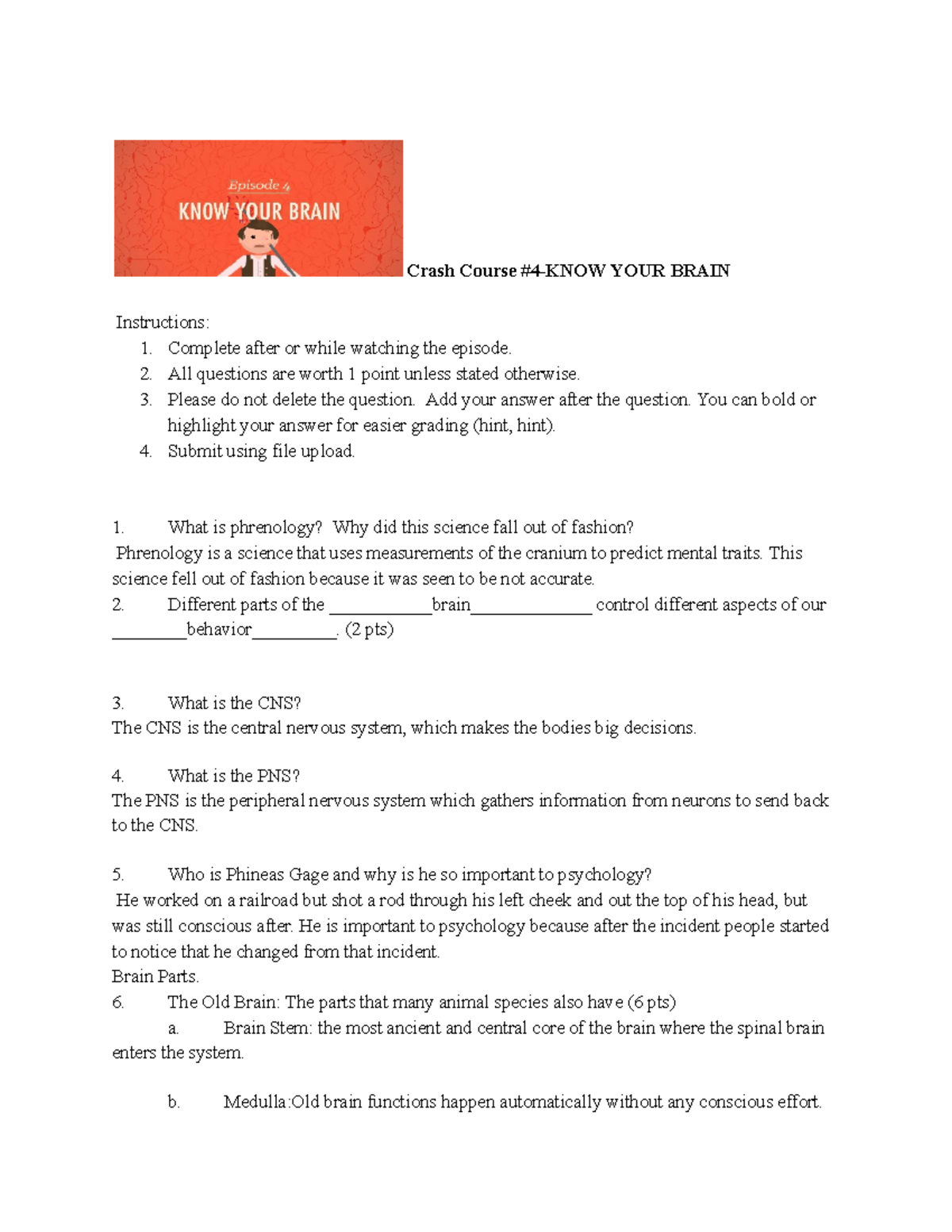 Psychology Crash Course Episode 4 Crash Course 4KNOW YOUR BRAIN