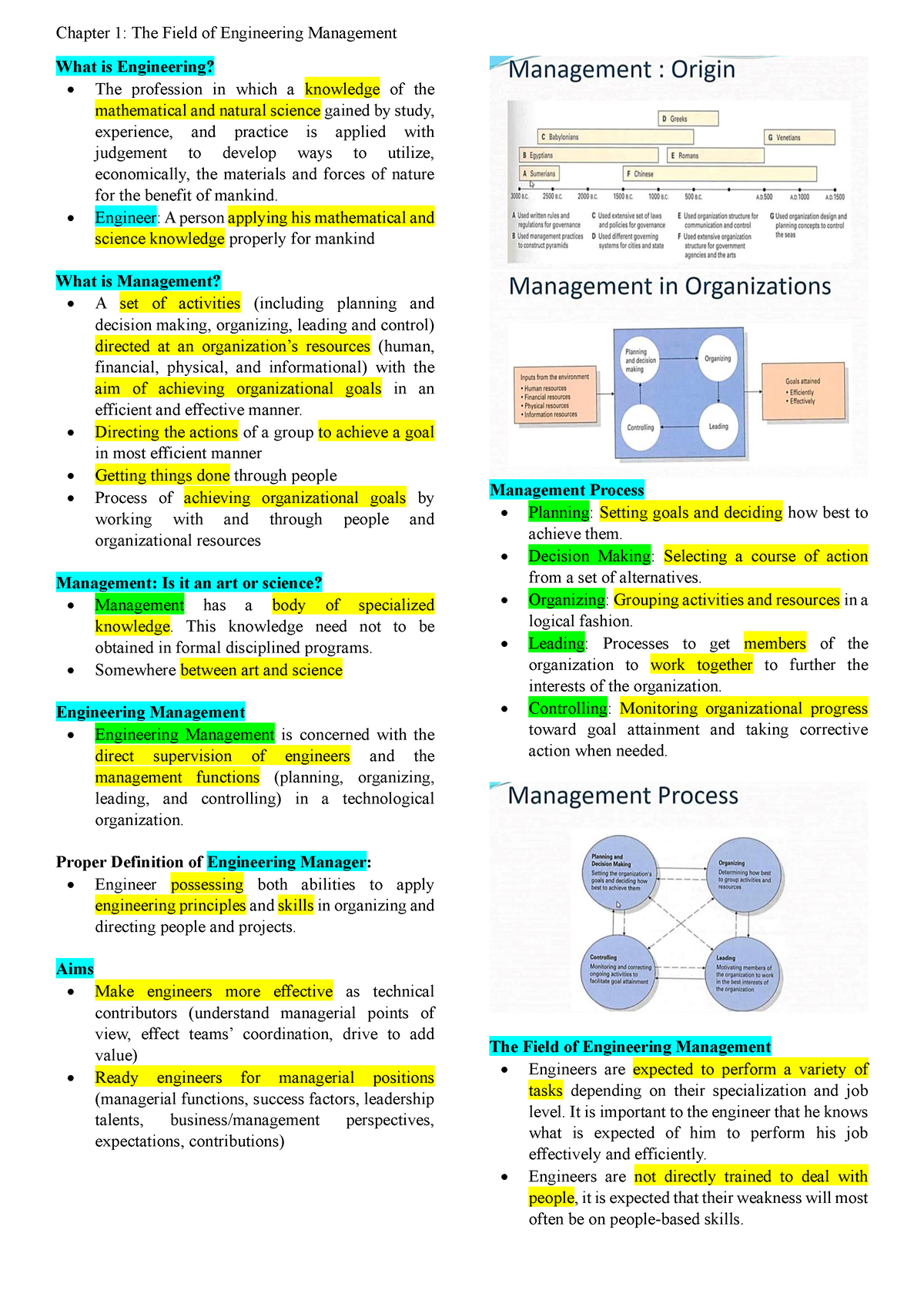 Chapter 1 - Notes For Subject Engineering Management - Chapter 1: The ...