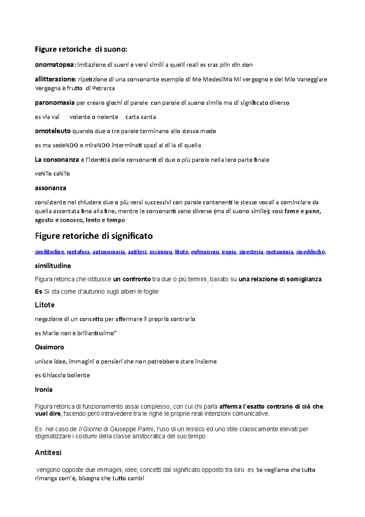 Figure retoriche di suono Figure retoriche di suono onomatopea