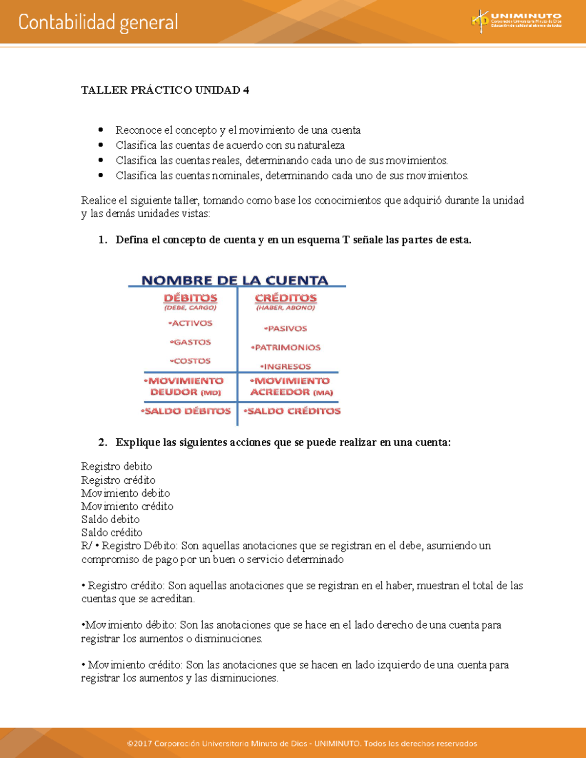 Taller Unidad 4 Contabilidad - TALLER PRÁCTICO UNIDAD 4 Reconoce El ...