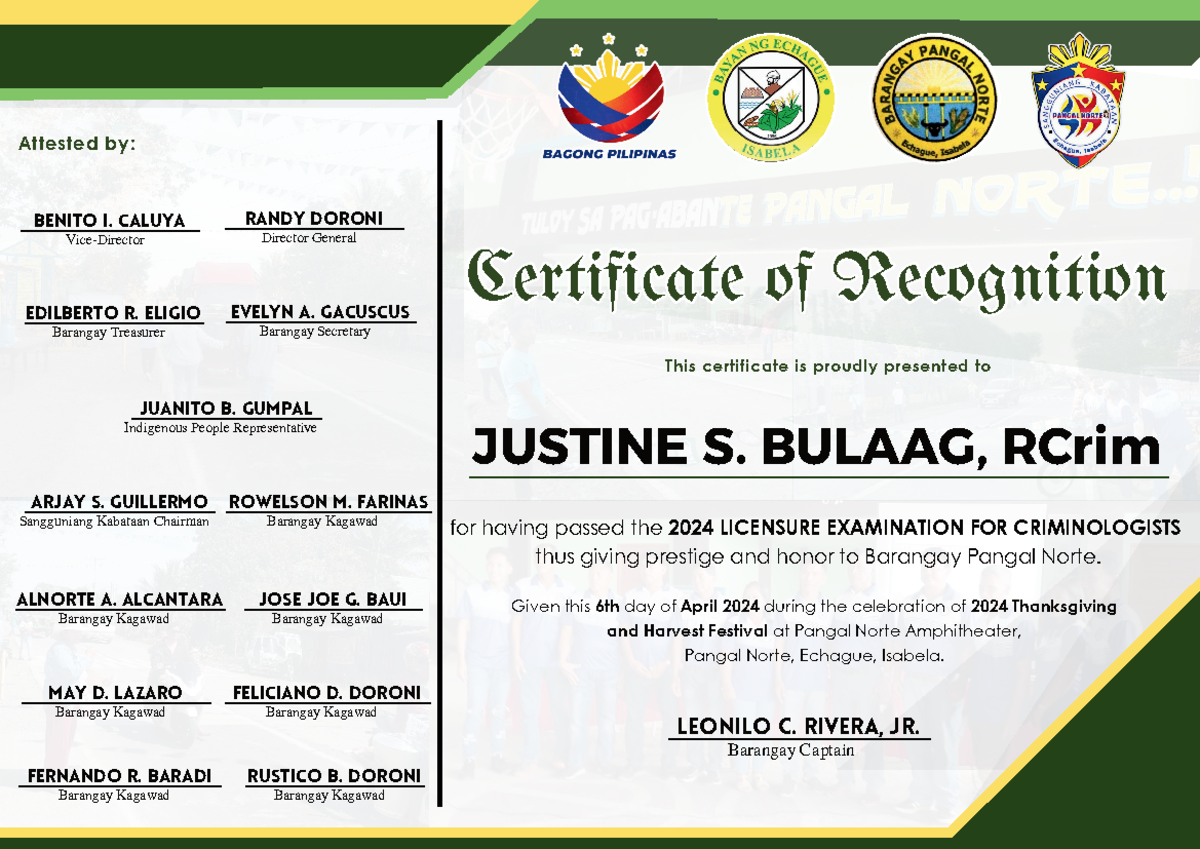 Pangal Norte Fiesta - aaaa - JUSTINE S. BULAAG, RCrim Vice-Director ...