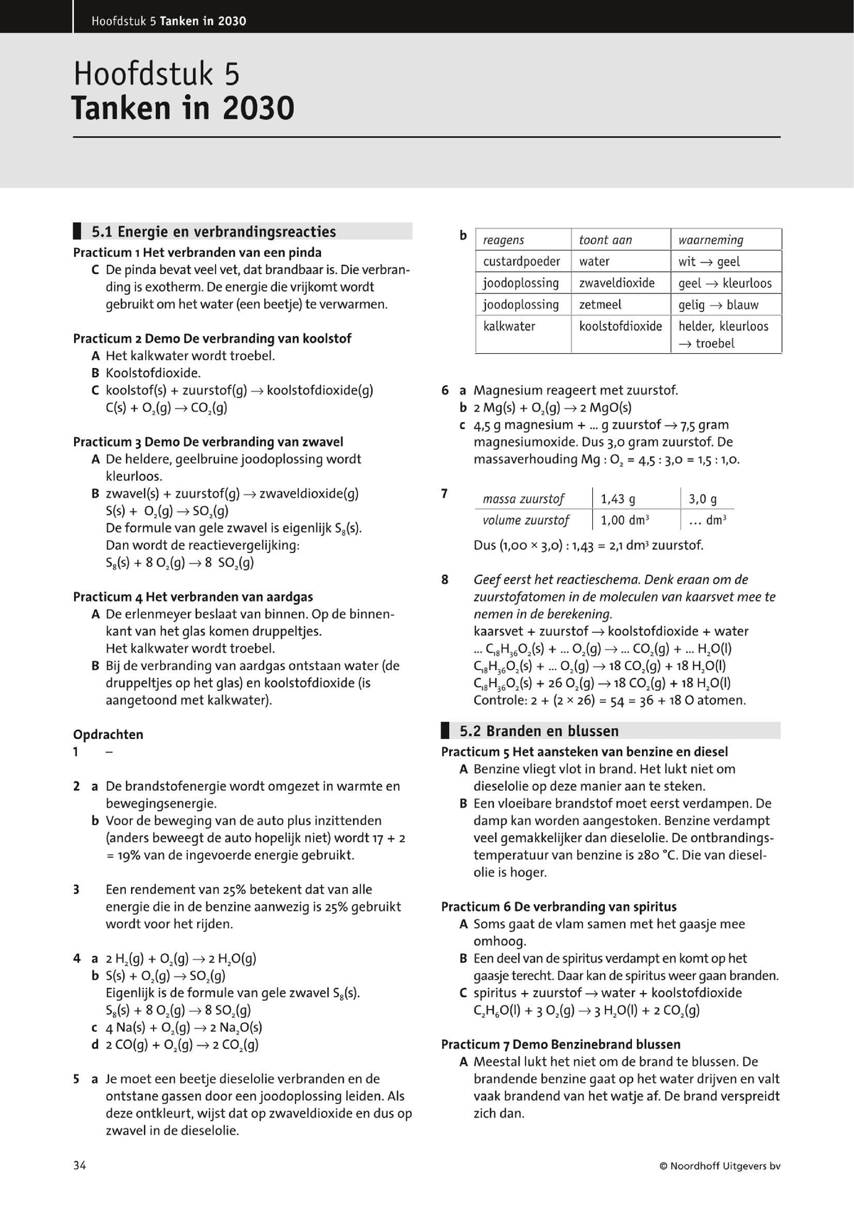 Scheikunde H5 Antwoorden - Scheikunde A - Studeersnel