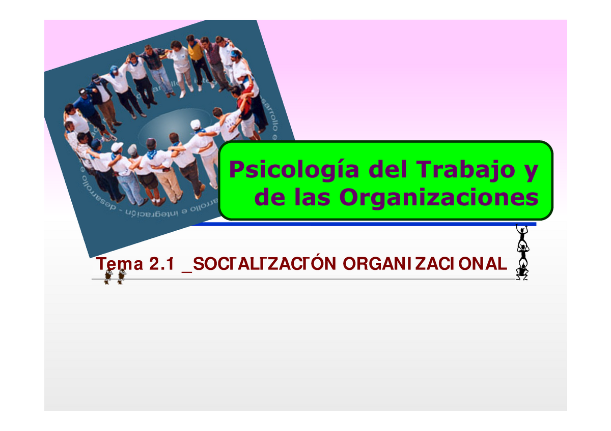 Ppt T2.1. Socialización Organizacional - Psicología Del Trabajo Y De ...