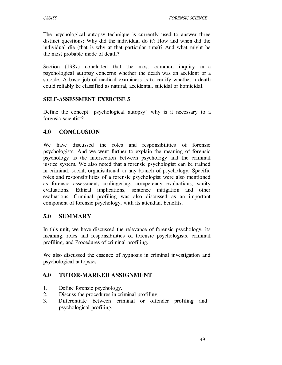 Forensic Science -13 - Introduction - The Psychological Autopsy ...