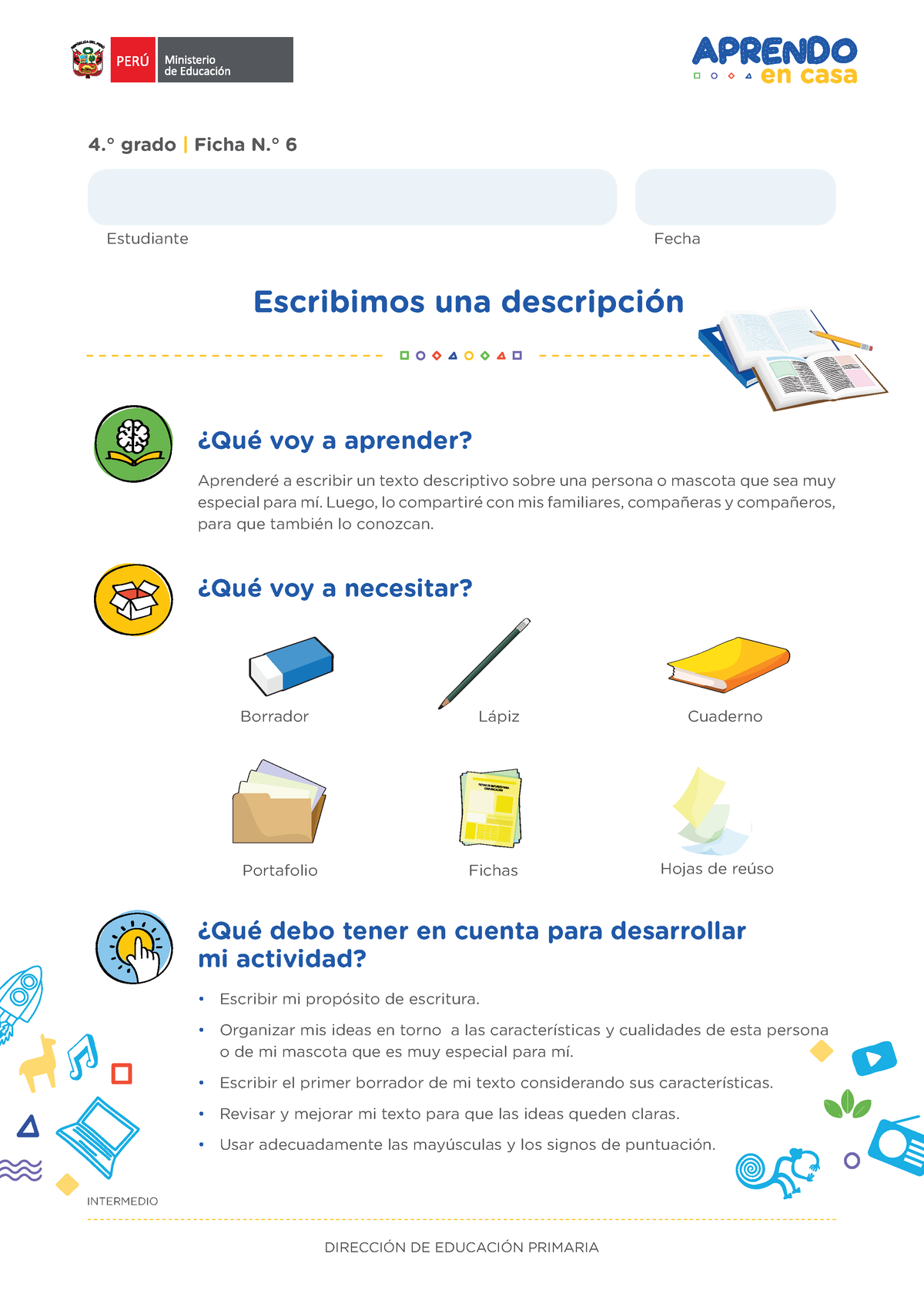 Escribimos-descripcionf - DIRECCIÓN DE EDUCACIÓN PRIMARIA Escribimos ...