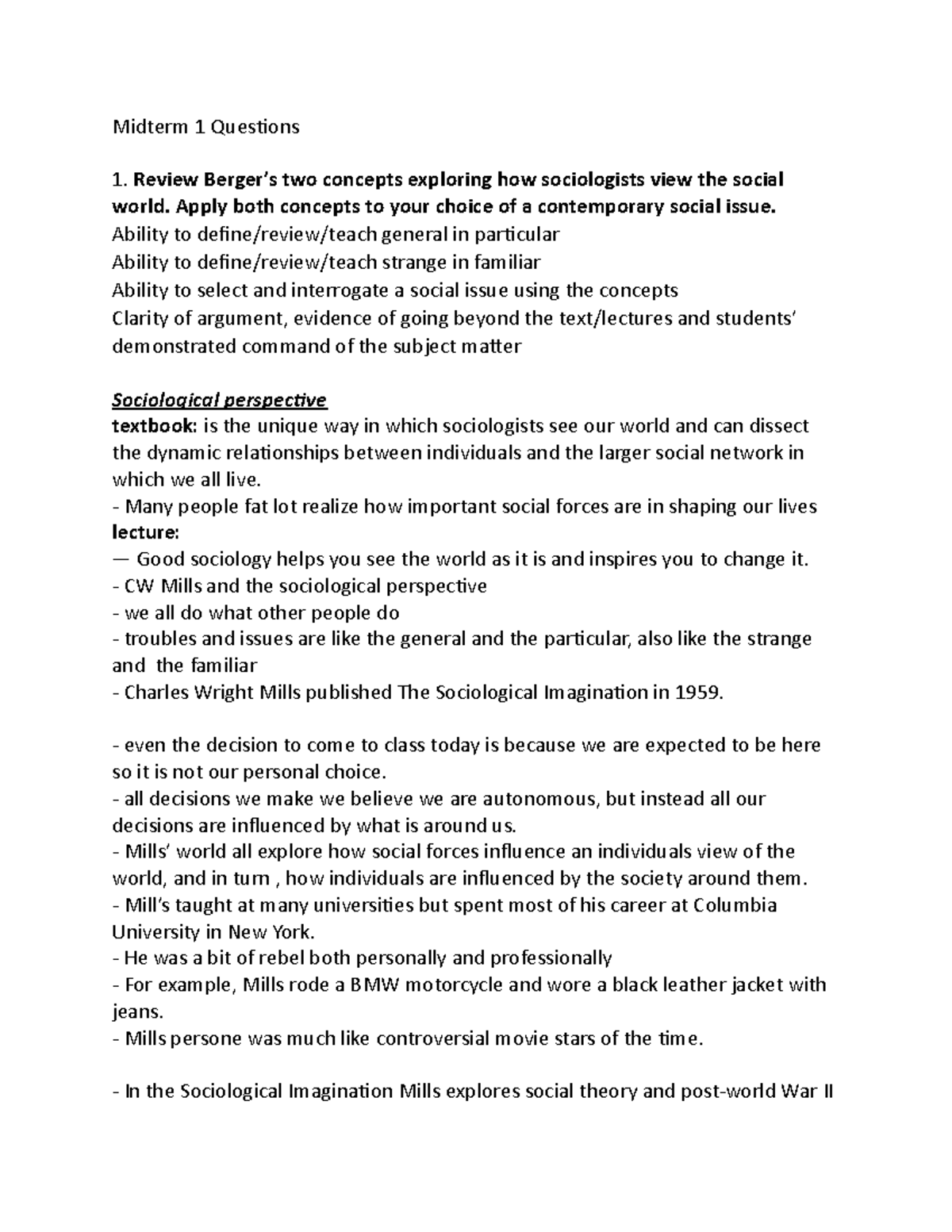 Practical - Midterm Questions, Detailed Notes And Examples For Each ...